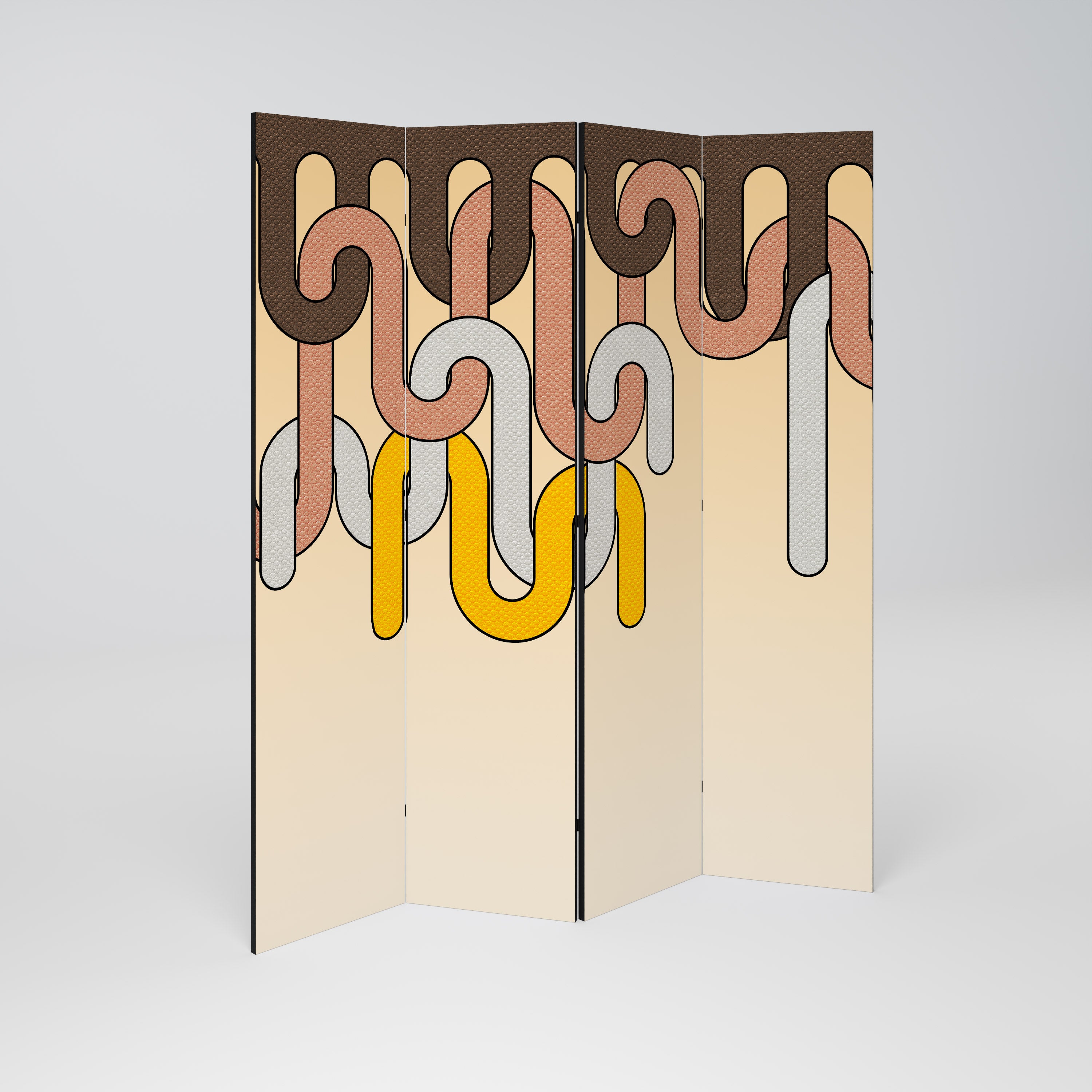 COLORFUL STRINGS 4-Panel Room Divider
