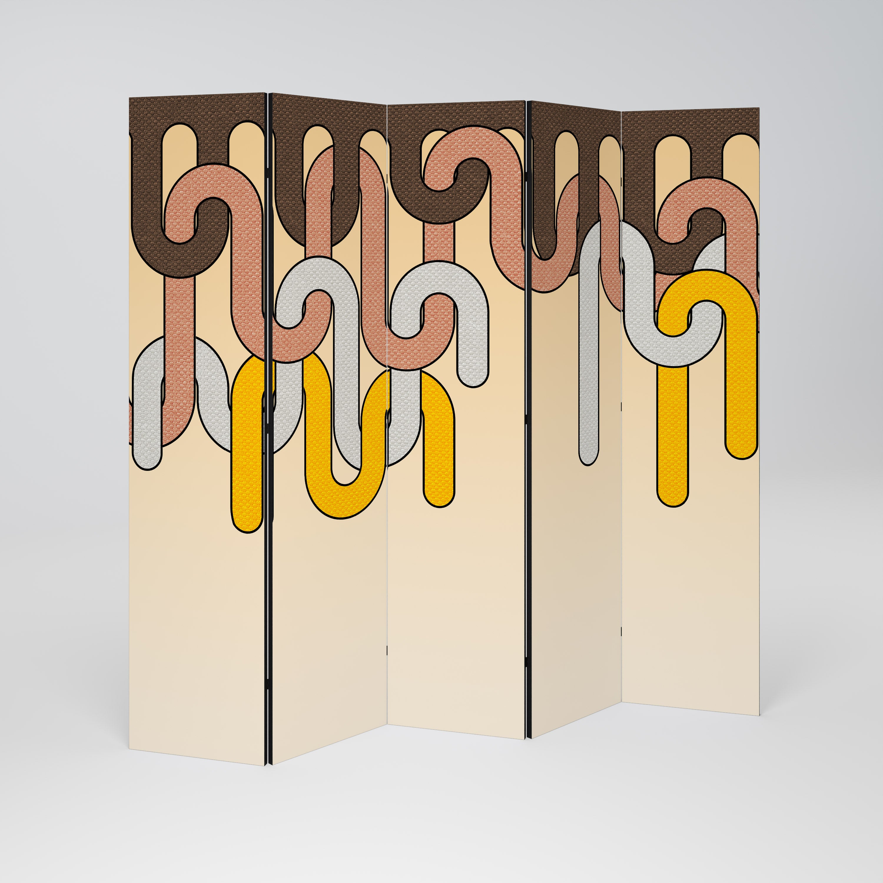 COLORFUL STRINGS 5-Panel Room Divider