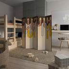 COLORFUL STRINGS 5-Panel Room Divider