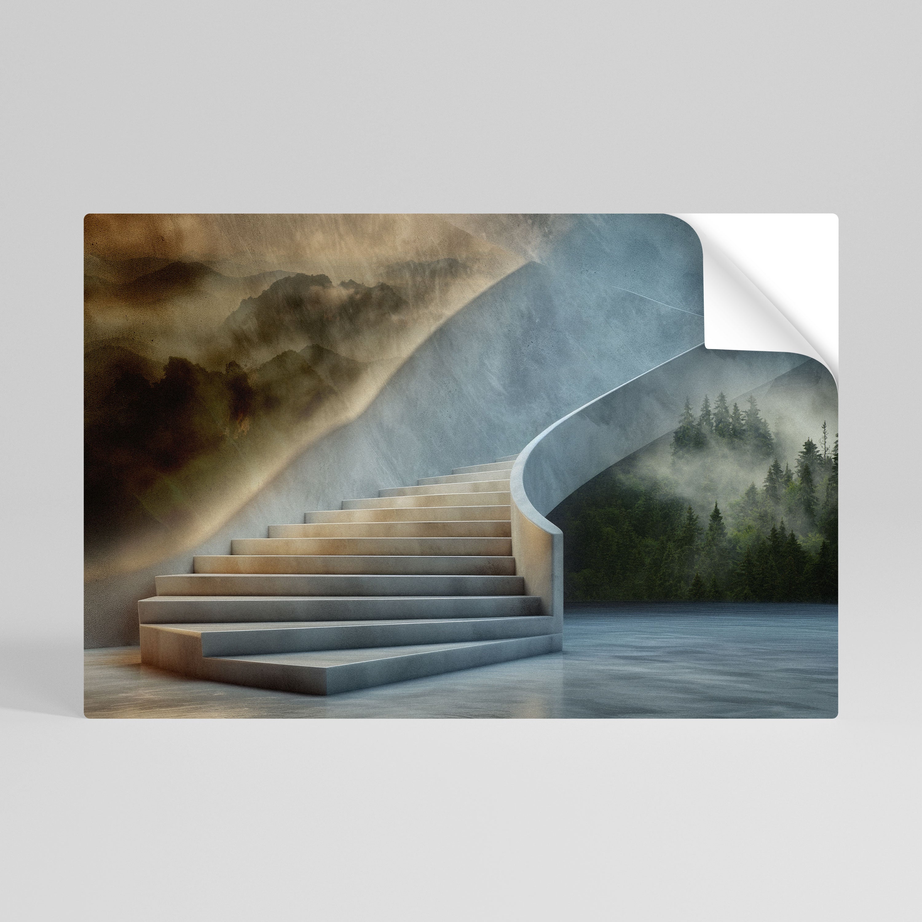 STEPS TO SERENITY Peel and Stick Horizontal Poster