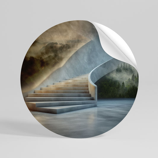 STEPS TO SERENITY Αυτοκόλλητη Αφίσα στρογγυλή