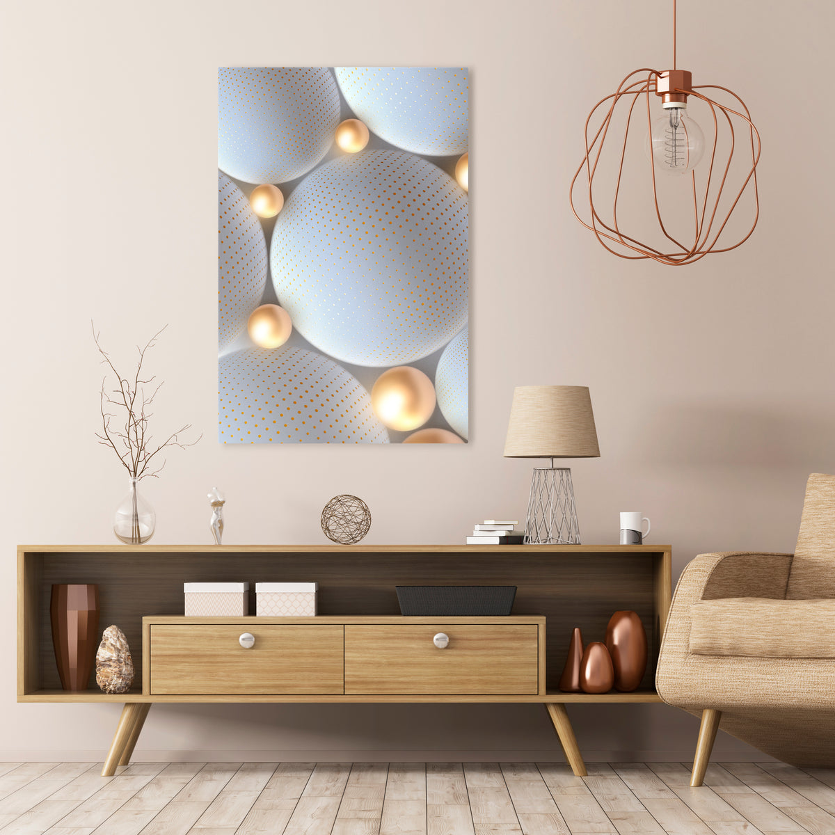 LUMINOUS SPHERICAL HARMONY Κατακόρυφος Πίνακας σε Καμβά