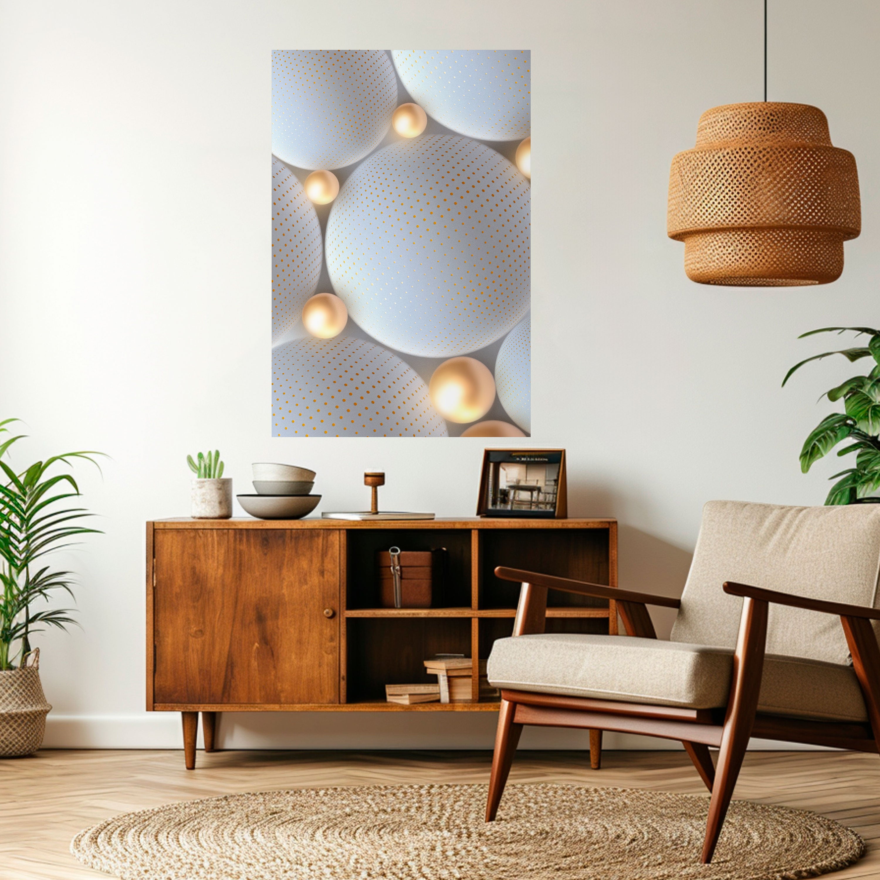 LUMINOUS SPHERICAL HARMONY Peel and Stick Vertical Poster