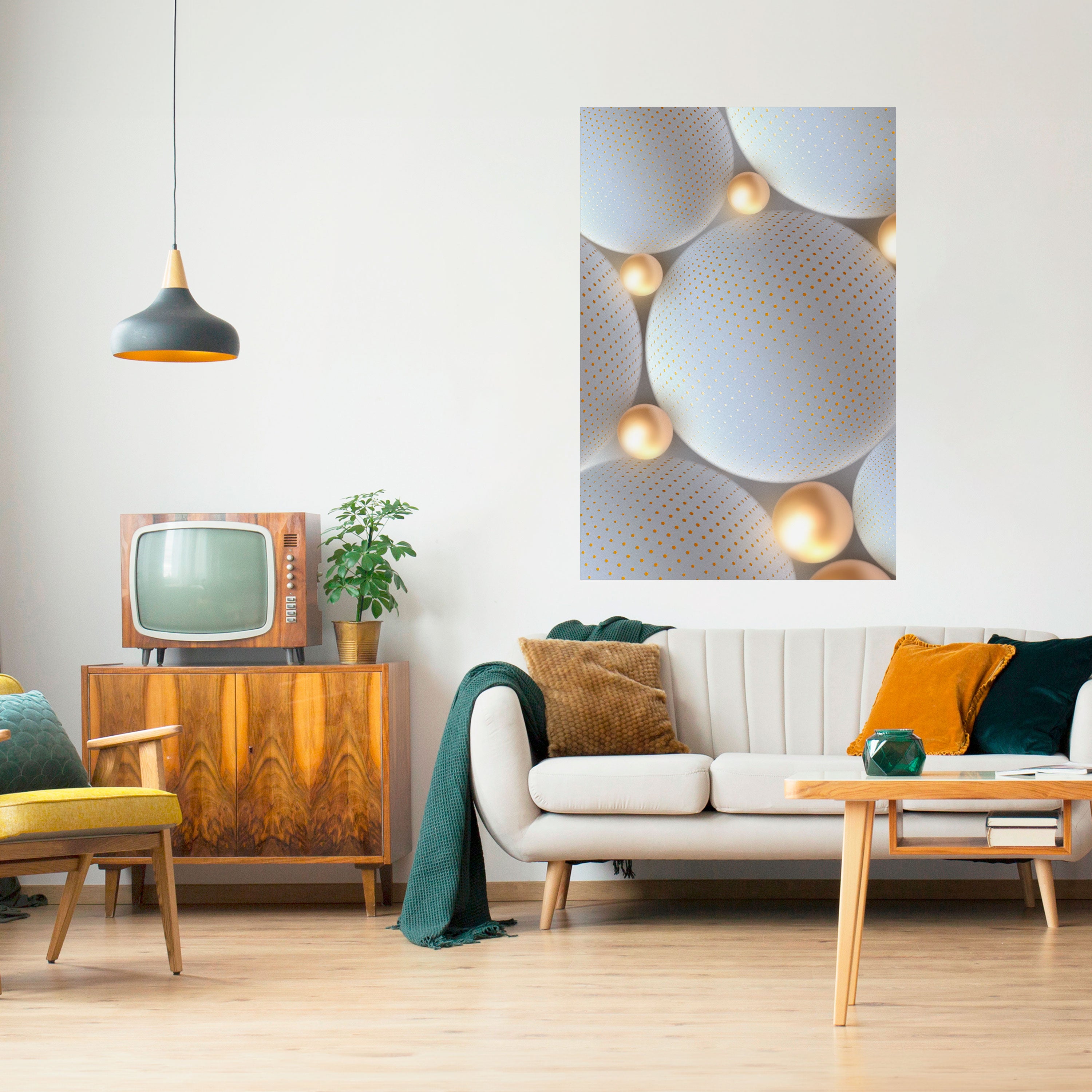 LUMINOUS SPHERICAL HARMONY Peel and Stick Vertical Poster