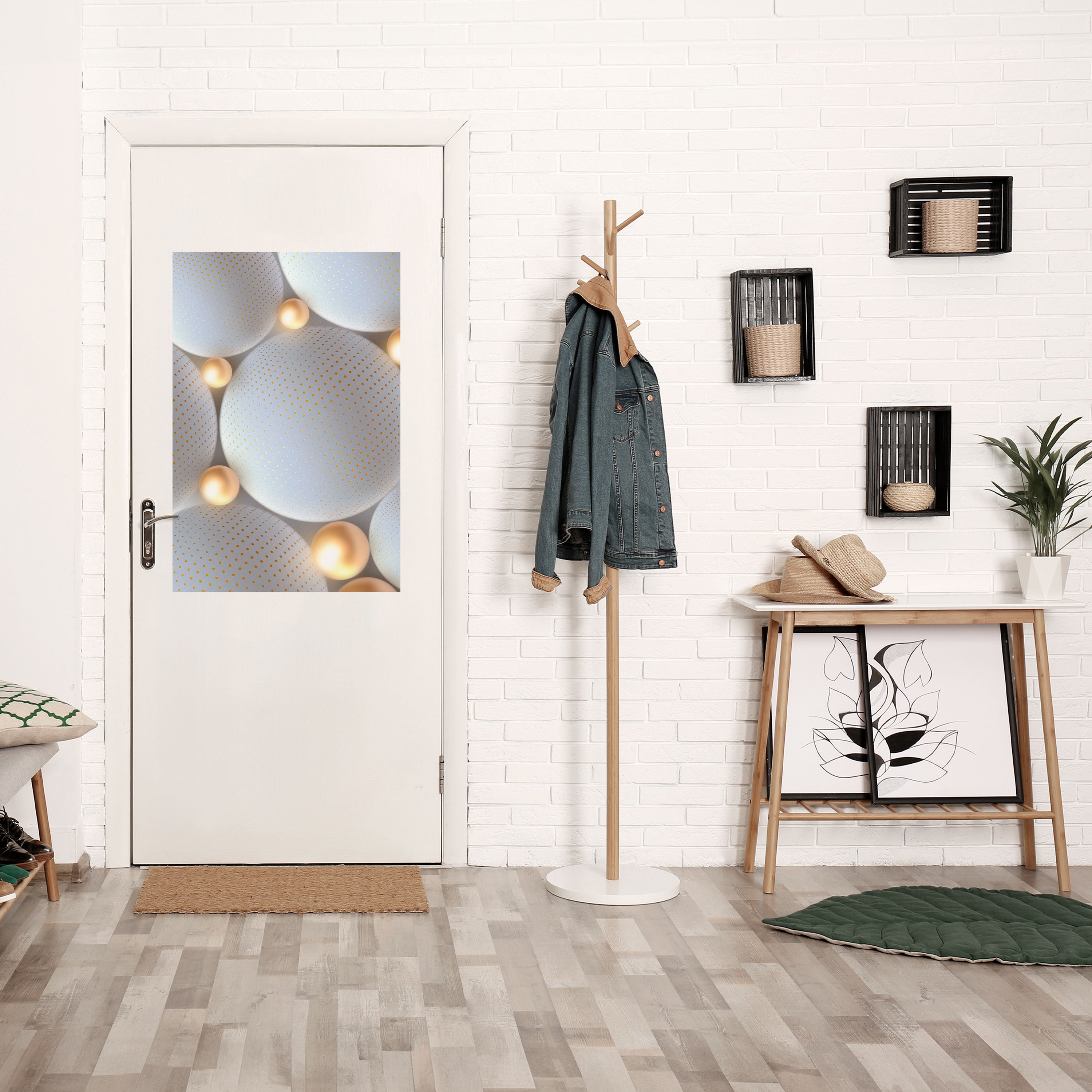 LUMINOUS SPHERICAL HARMONY Peel and Stick Vertical Poster