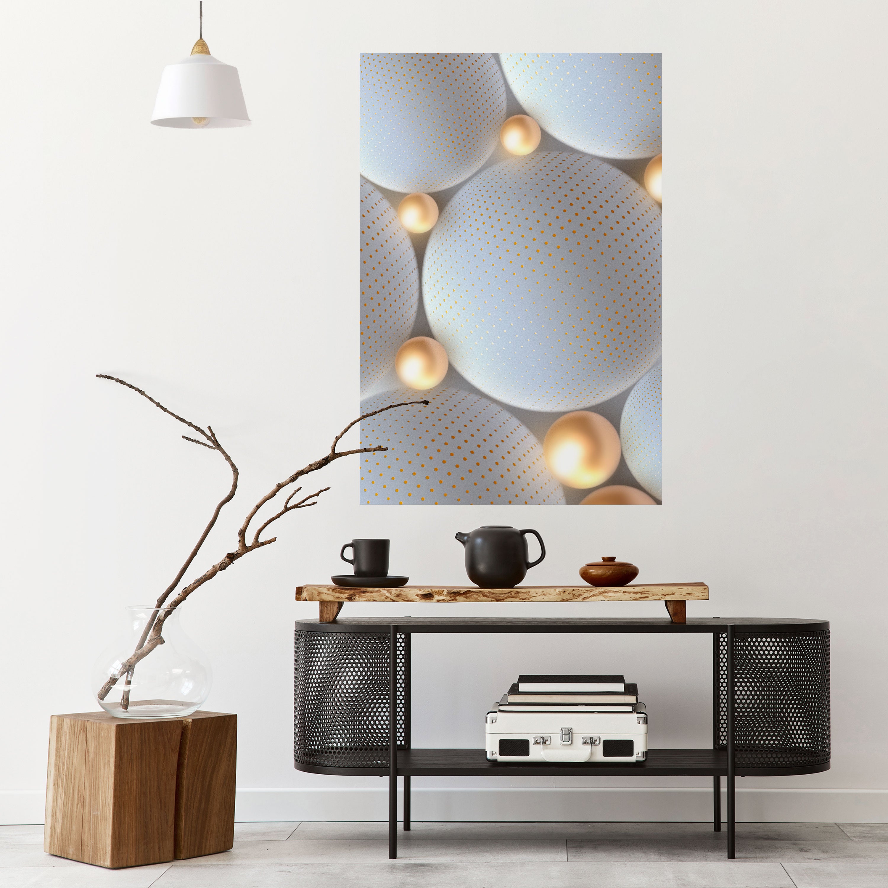 LUMINOUS SPHERICAL HARMONY Peel and Stick Vertical Poster