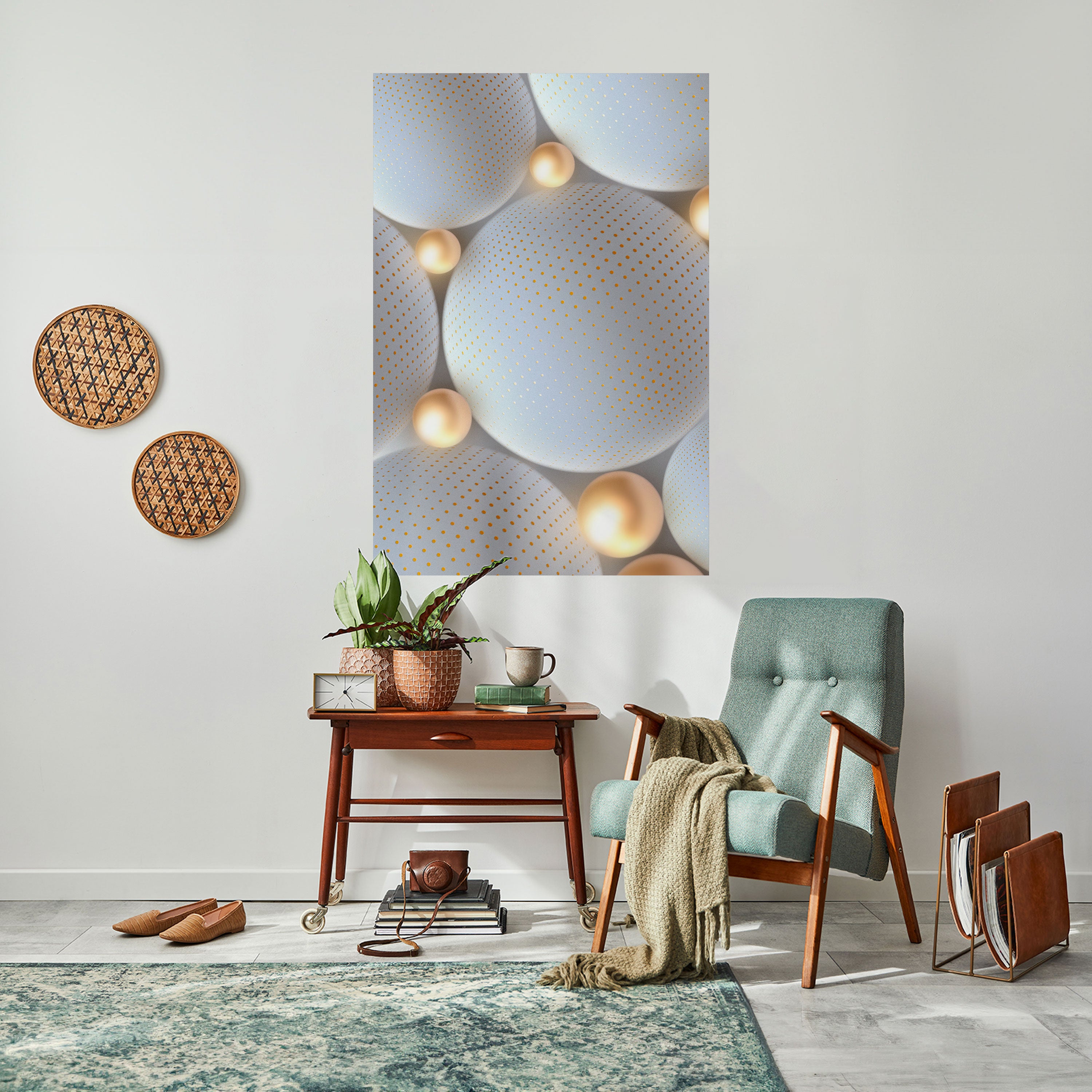LUMINOUS SPHERICAL HARMONY Peel and Stick Vertical Poster
