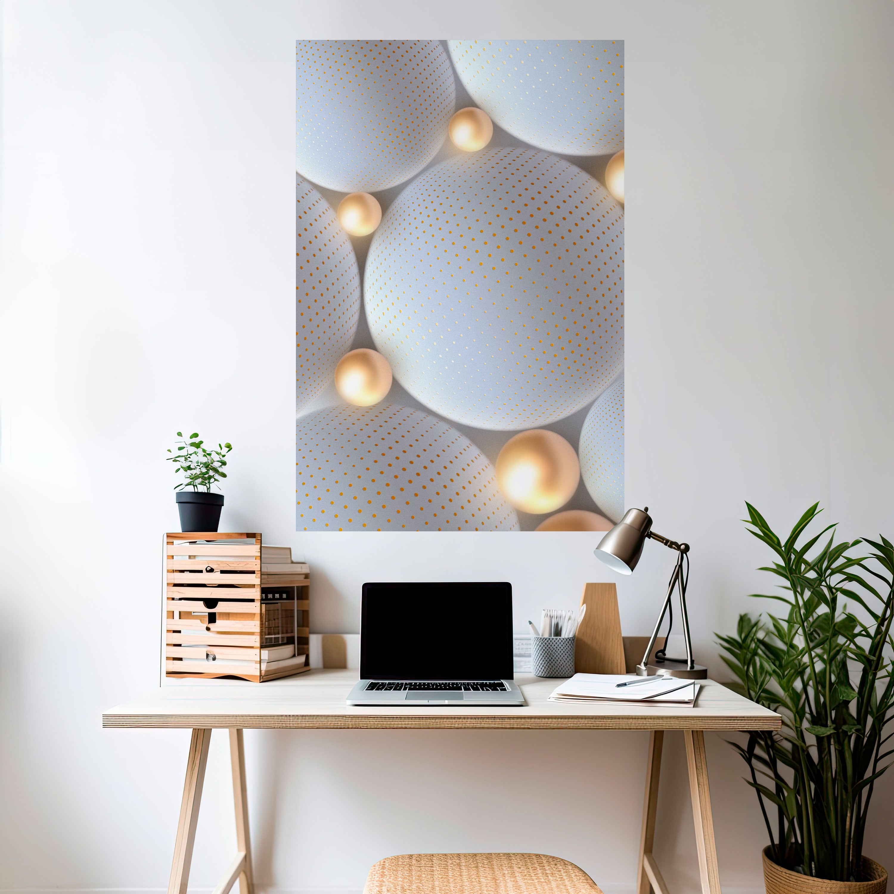 LUMINOUS SPHERICAL HARMONY Peel and Stick Vertical Poster