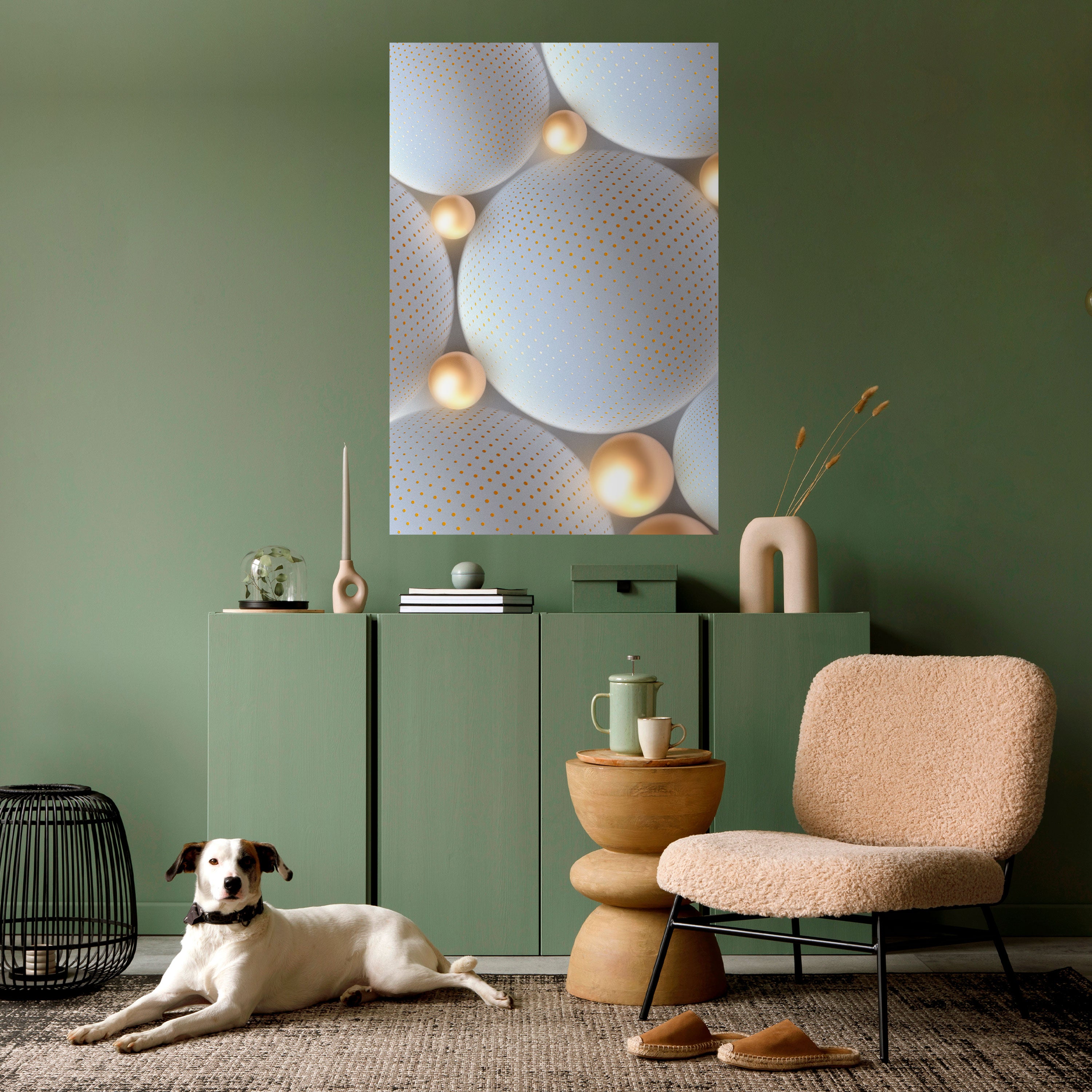 LUMINOUS SPHERICAL HARMONY Peel and Stick Vertical Poster