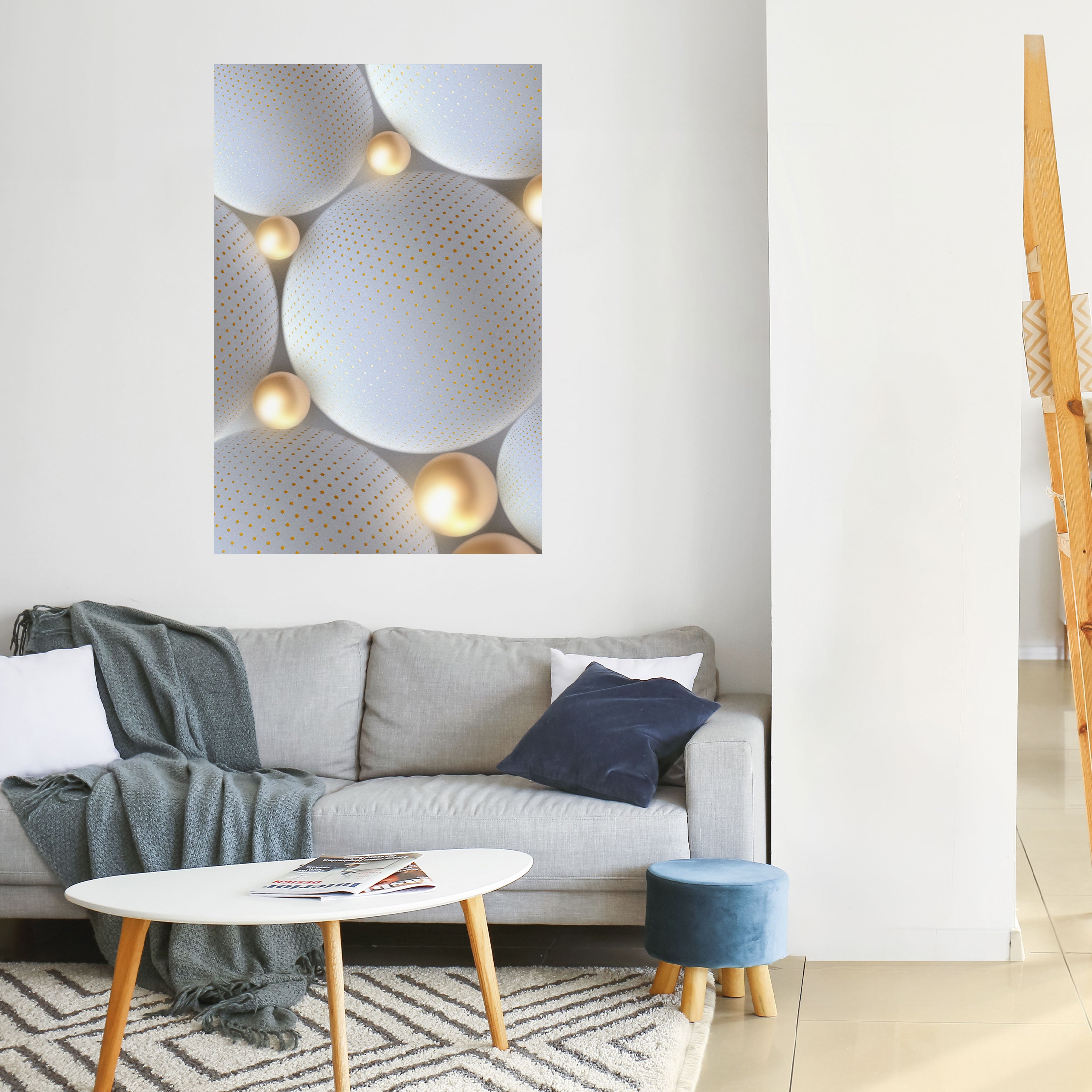 LUMINOUS SPHERICAL HARMONY Peel and Stick Vertical Poster