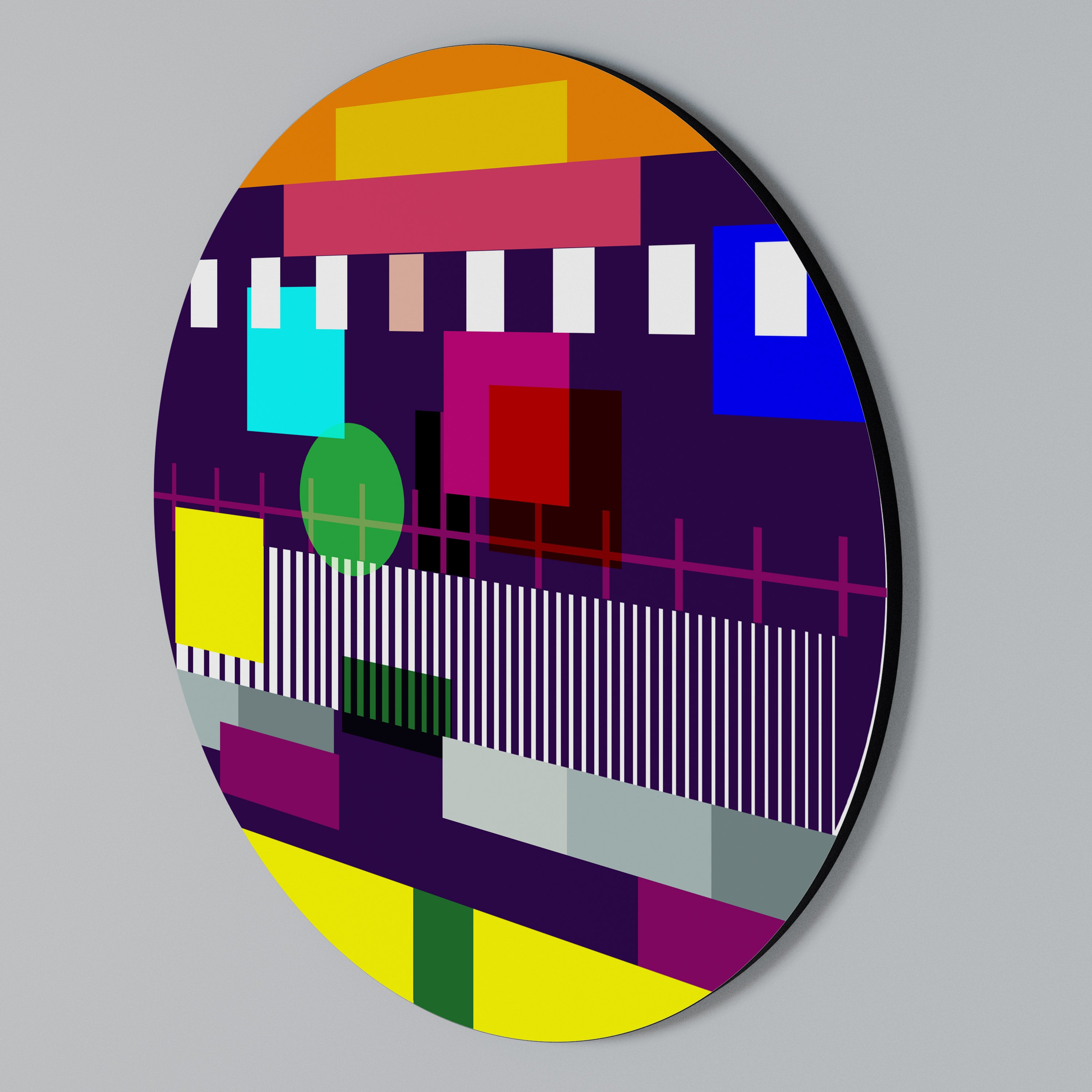 GEOMETRIC MESS Round Wall Art