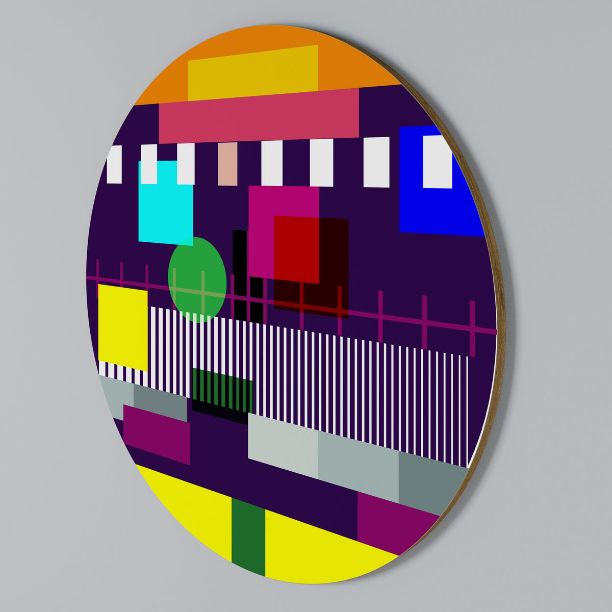 GEOMETRIC MESS Round Wall Art