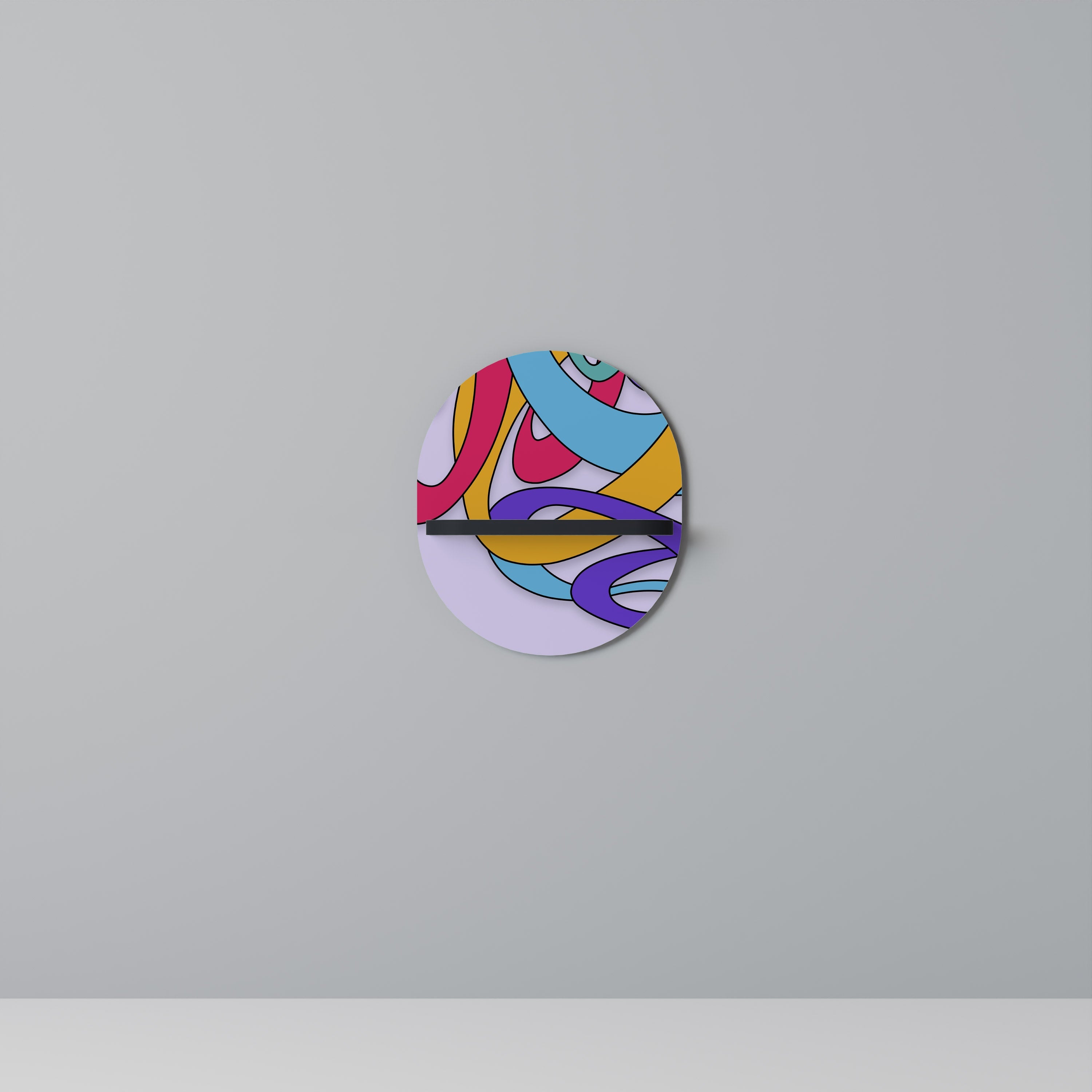Οβάλ Ράφι Τέχνης COLOR STREAM σε Μαύρο Φινίρισμα
