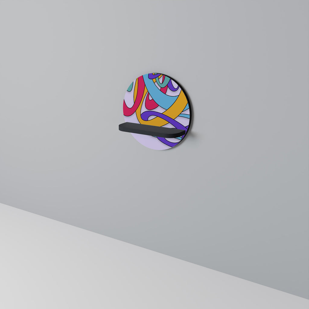 Στρογγυλό ράφι τέχνης COLOR STREAM σε μαύρο φινίρισμα