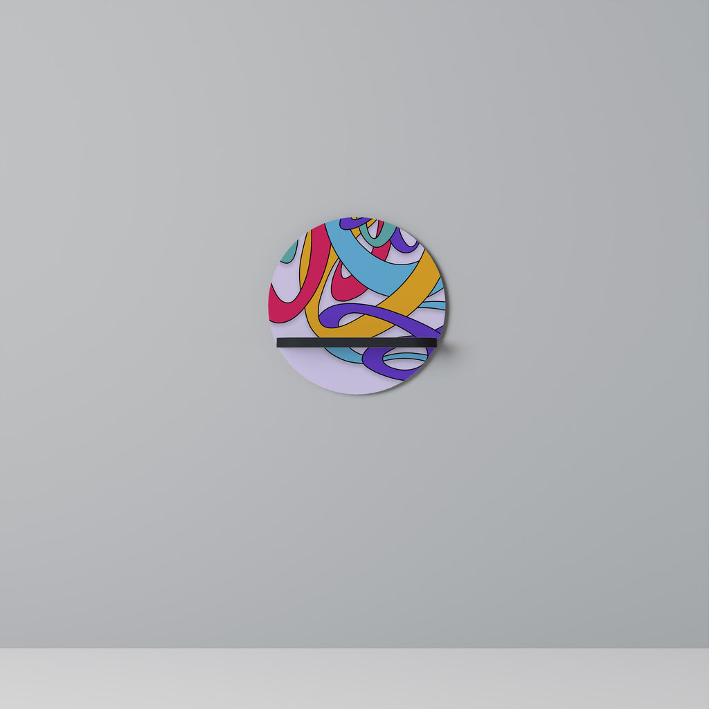 Στρογγυλό ράφι τέχνης COLOR STREAM σε μαύρο φινίρισμα