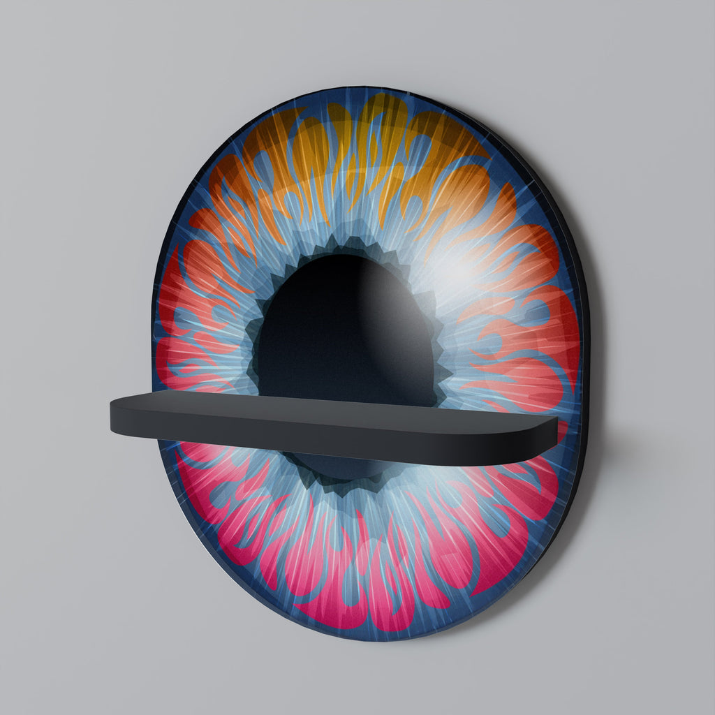 FANTASY EYE Oval Art Shelf In Black Finish
