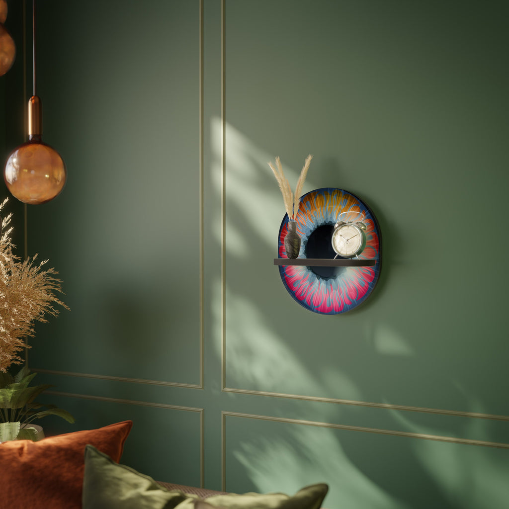 FANTASY EYE Oval Art Shelf In Black Finish