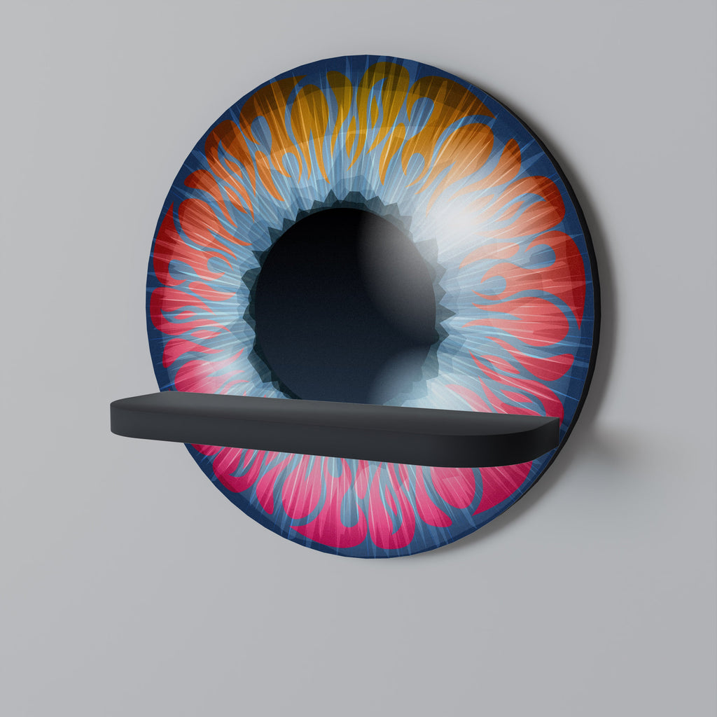 Στρογγυλό ράφι τέχνης FANTASY EYE σε μαύρο φινίρισμα