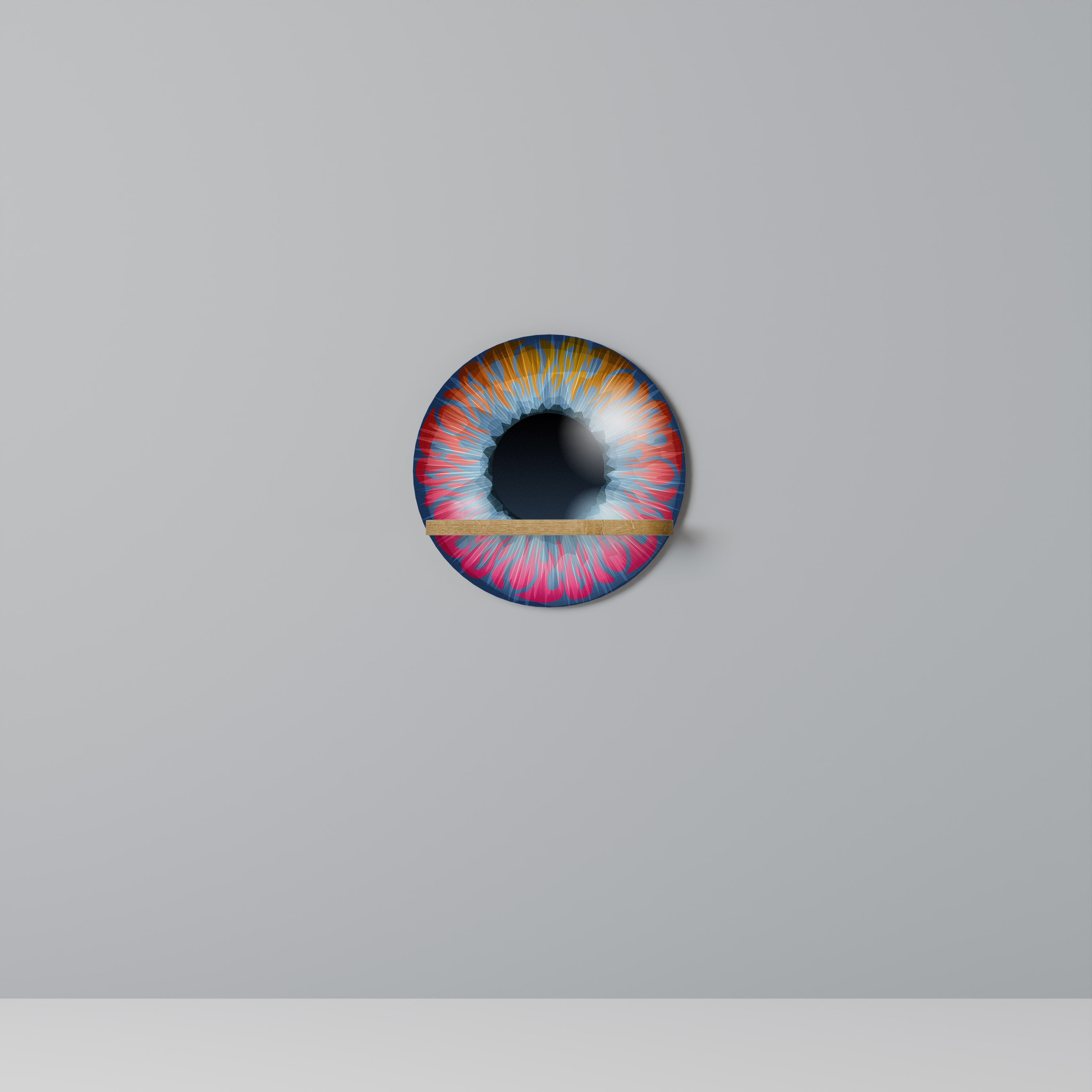 Στρογγυλό ράφι τέχνης FANTASY EYE σε εφέ δρυός