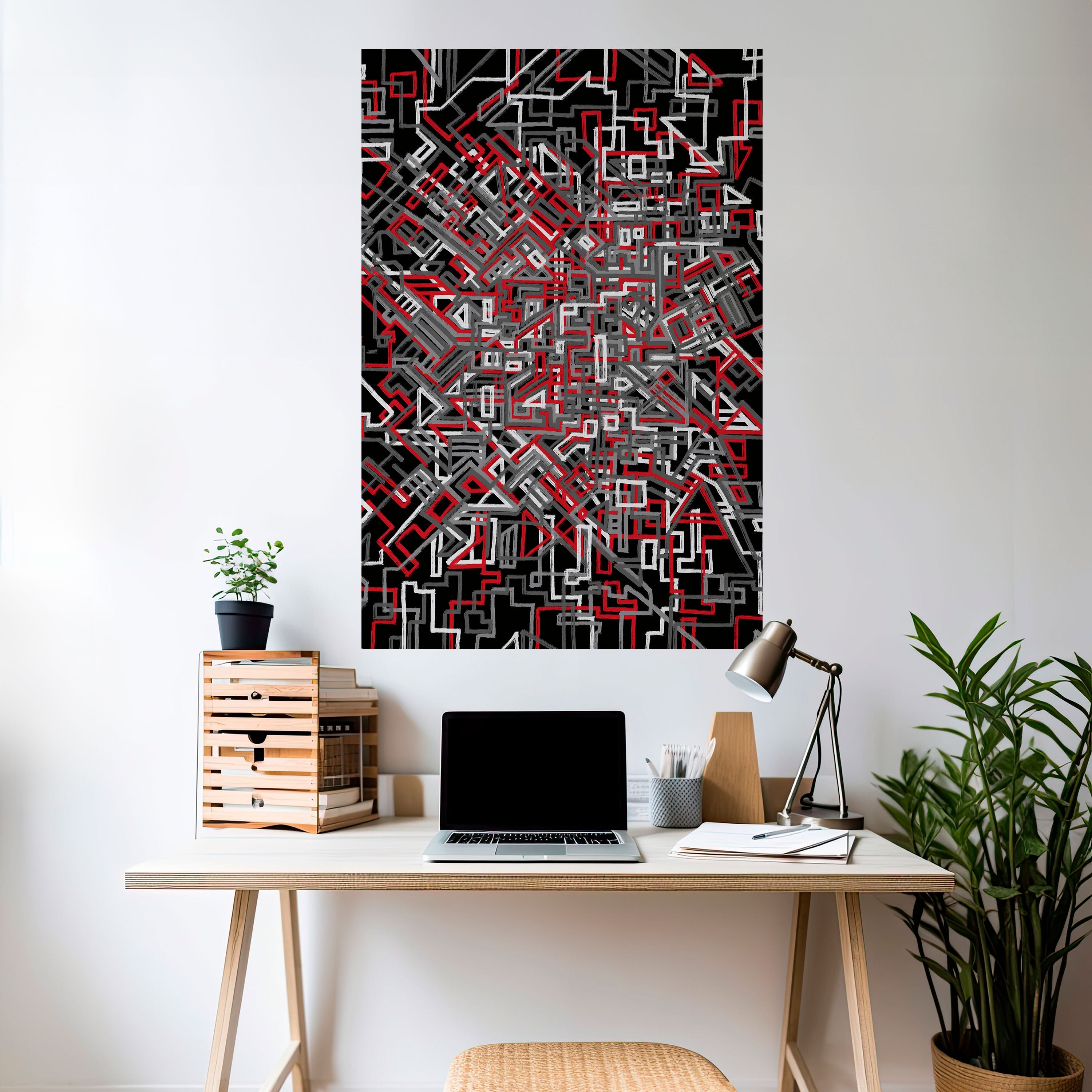 BROKEN LINES Peel and Stick Vertical Poster