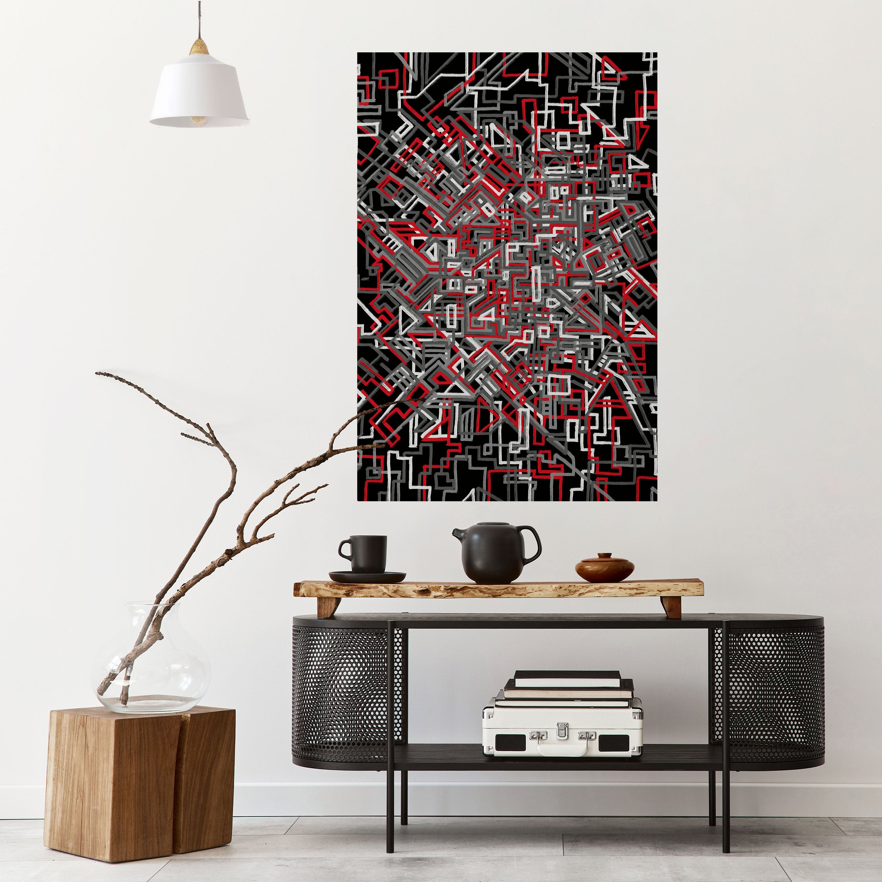 BROKEN LINES Peel and Stick Vertical Poster