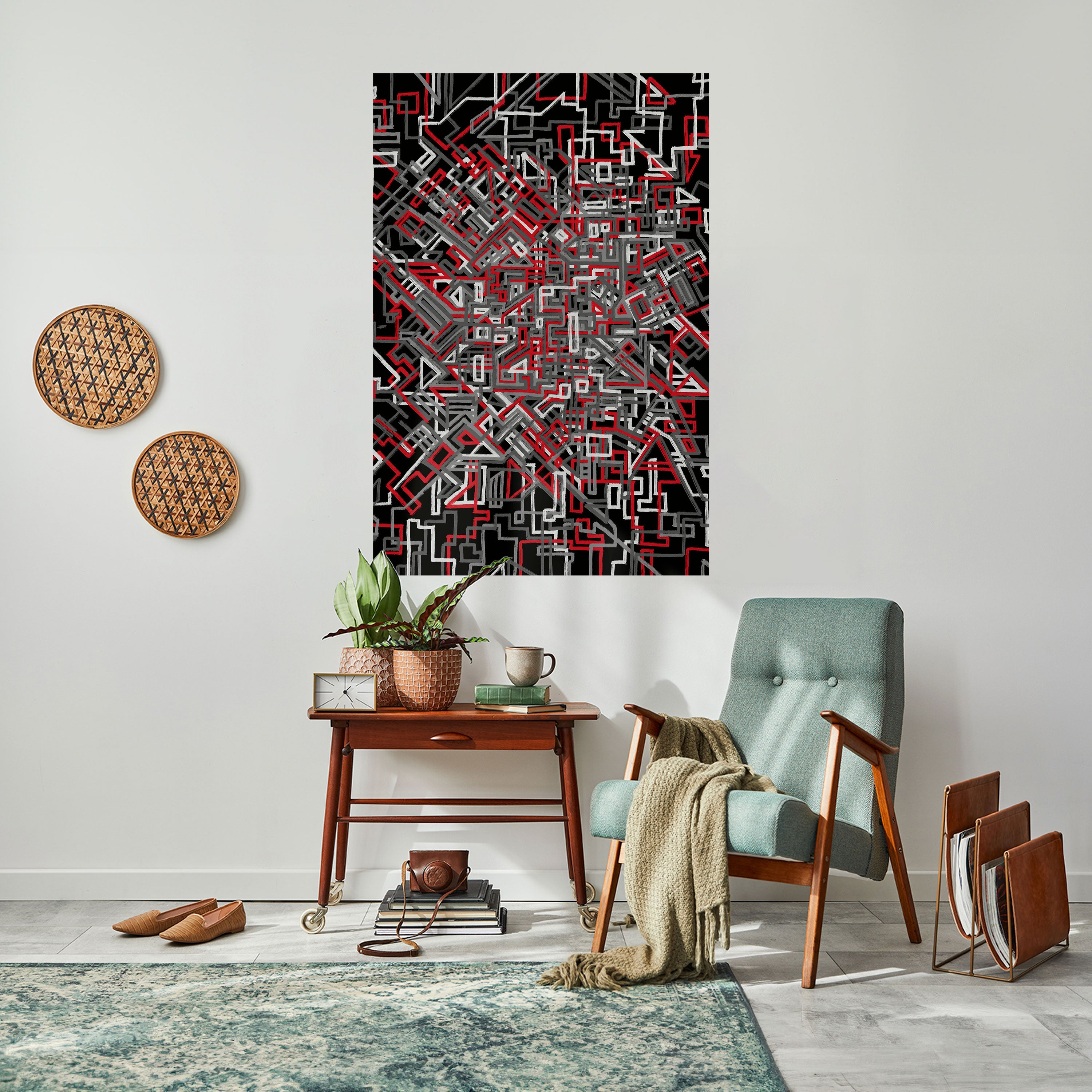 BROKEN LINES Peel and Stick Vertical Poster