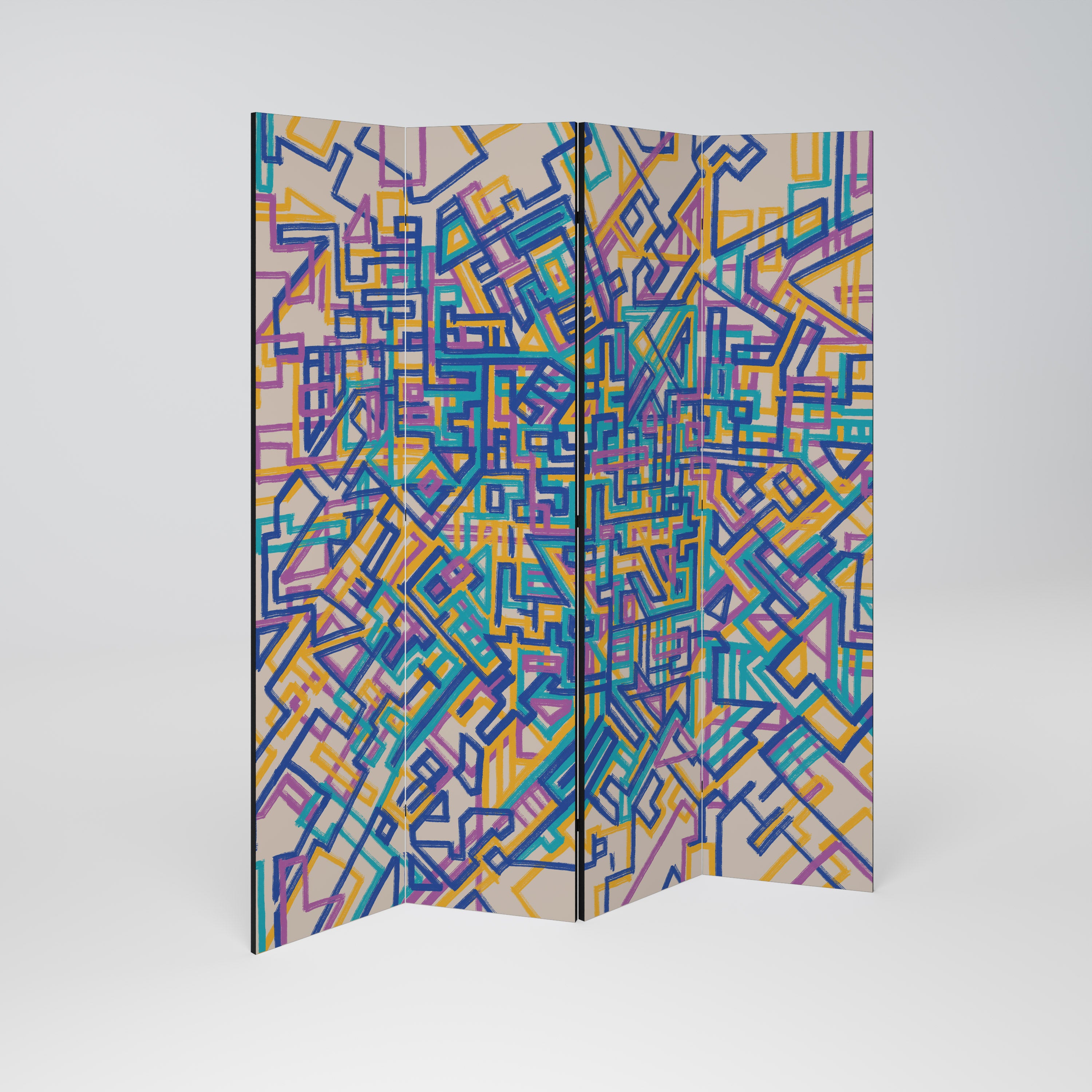 MEMORIES MAP Παραβάν με 4 πάνελ