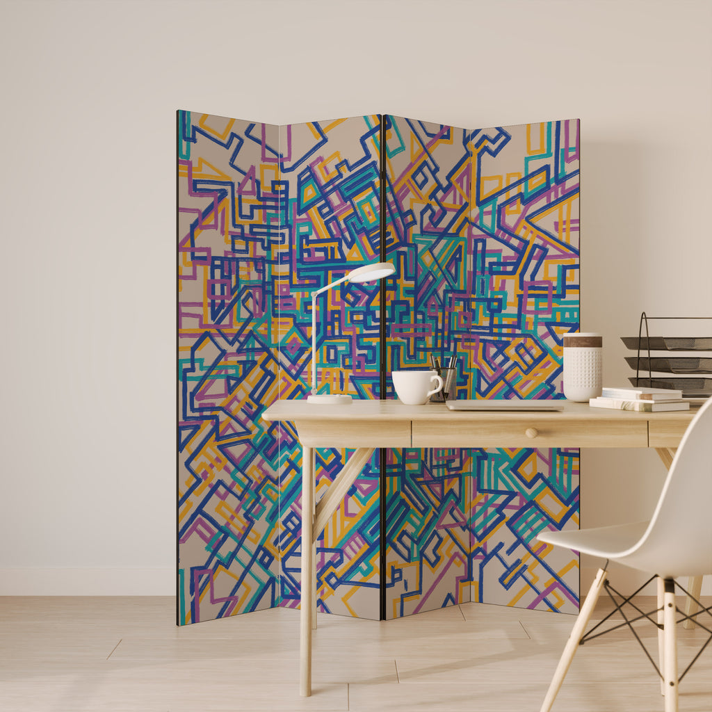 MEMORIES MAP Παραβάν με 4 πάνελ