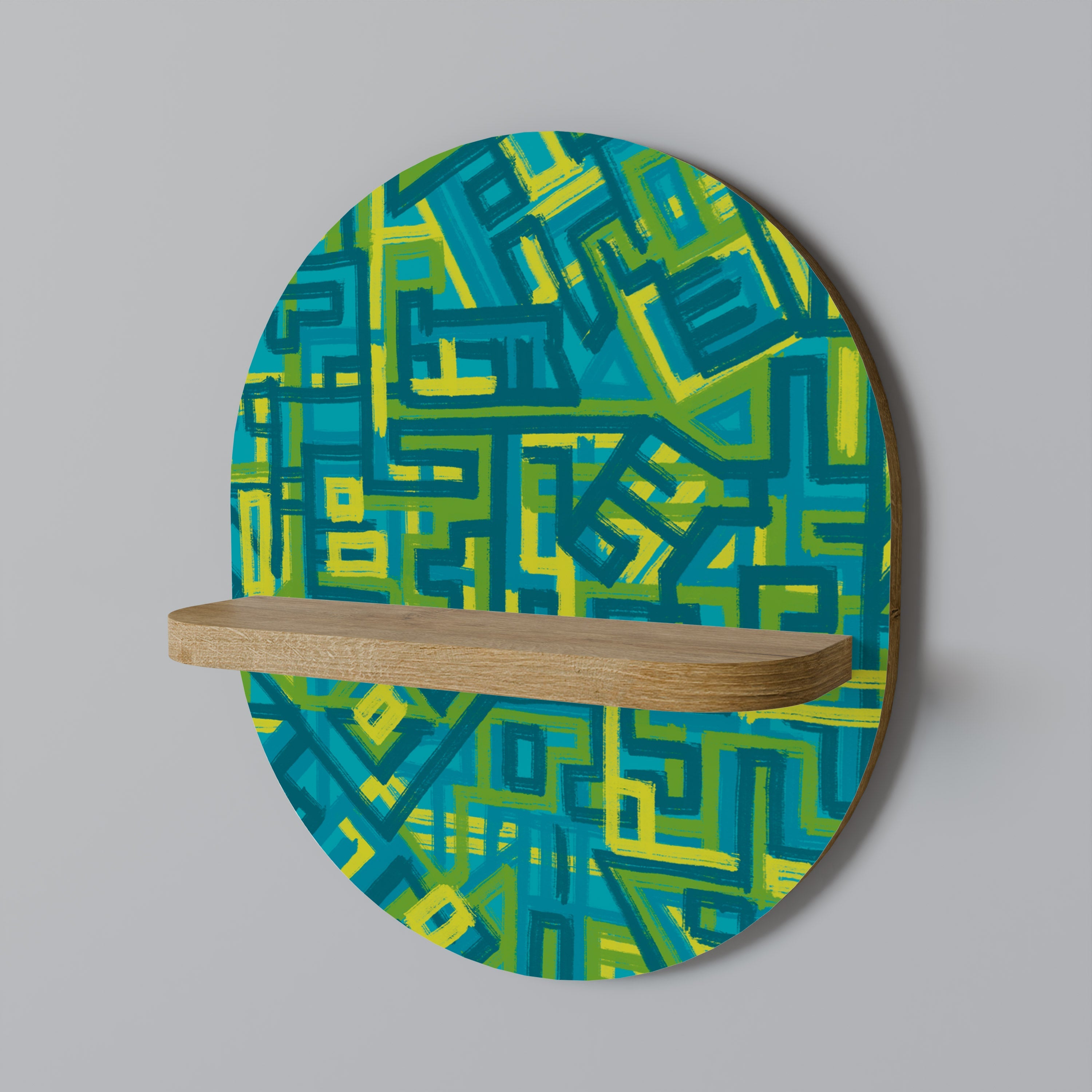 NOSTALGIC MEMORIES Oval Art Shelf In Oak Effect