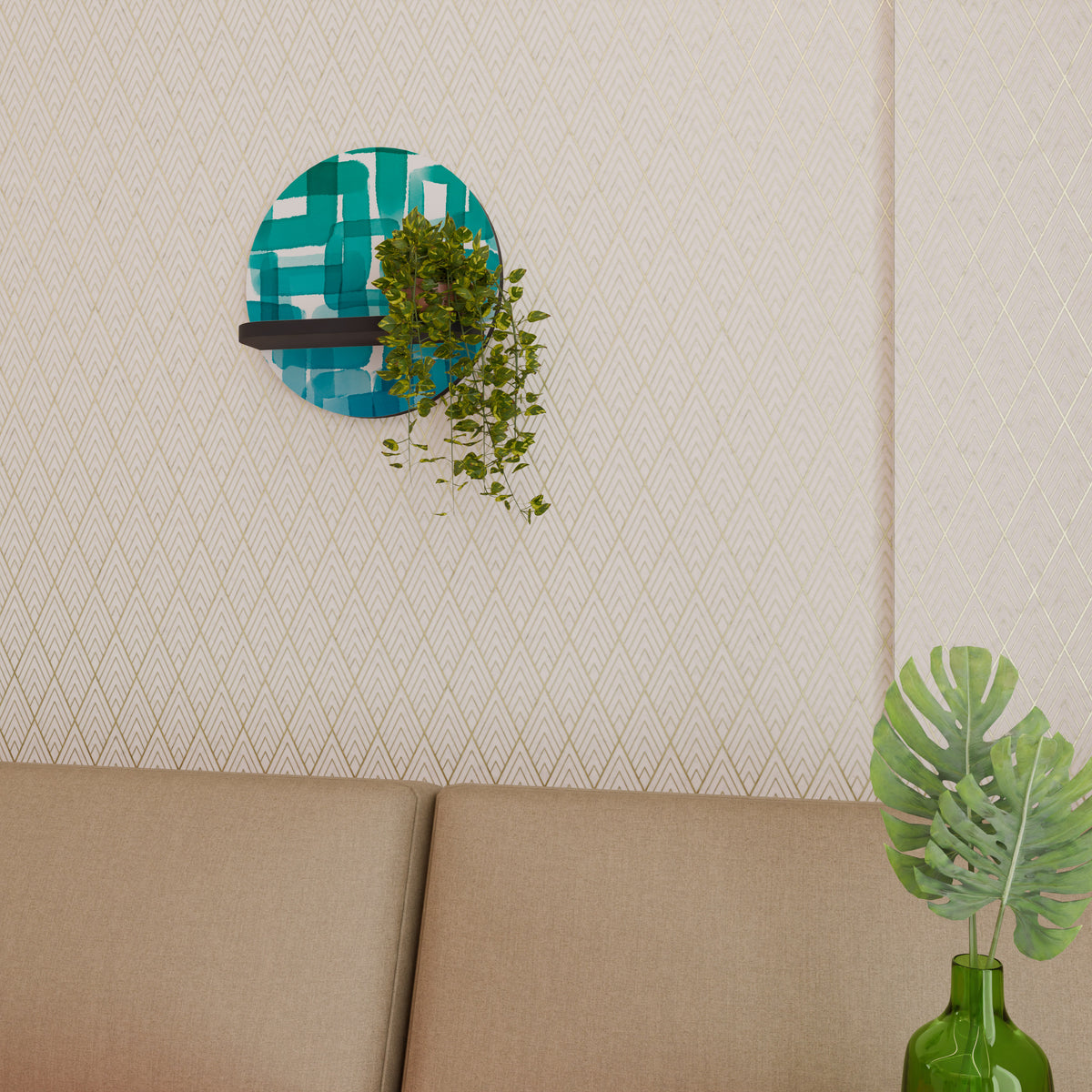 TURQUOISE RECTANGLES Διακοσμητικό Ράφι Art Shelf