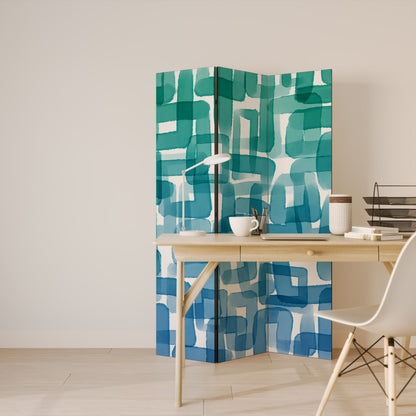 TURQUOISE RECTANGLES Παραβάν με 3 πάνελ