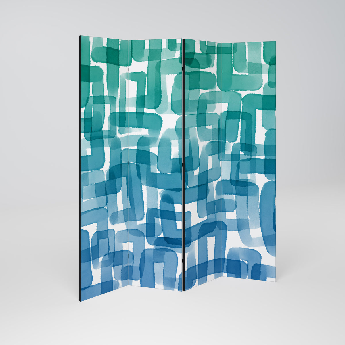 TURQUOISE RECTANGLES Παραβάν με 4 πάνελ