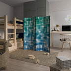 TURQUOISE RECTANGLES Παραβάν με 4 πάνελ