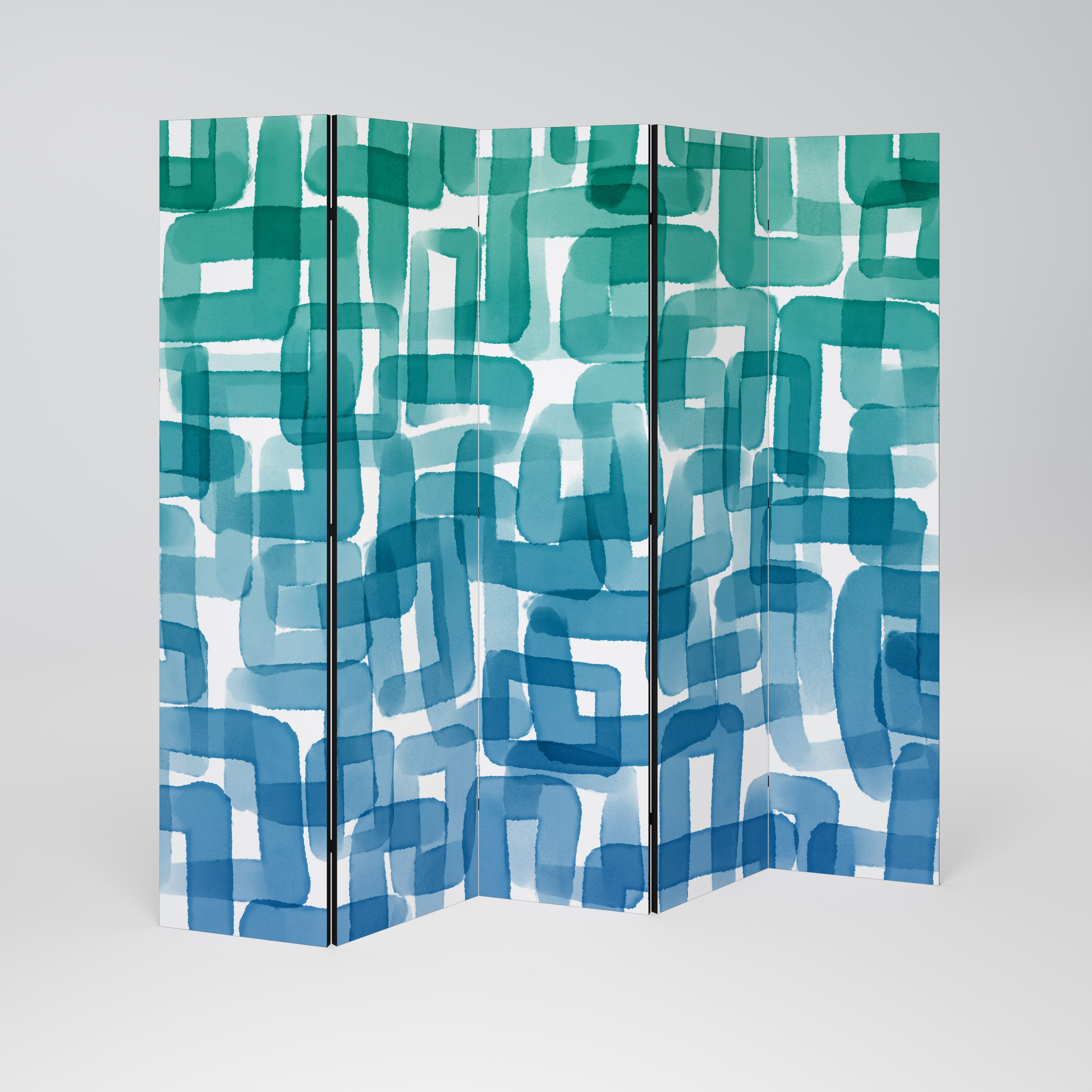 TURQUOISE RECTANGLES Παραβάν με 5 πάνελ