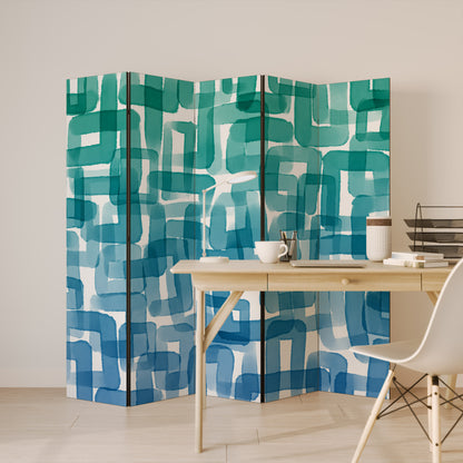 TURQUOISE RECTANGLES Παραβάν με 5 πάνελ