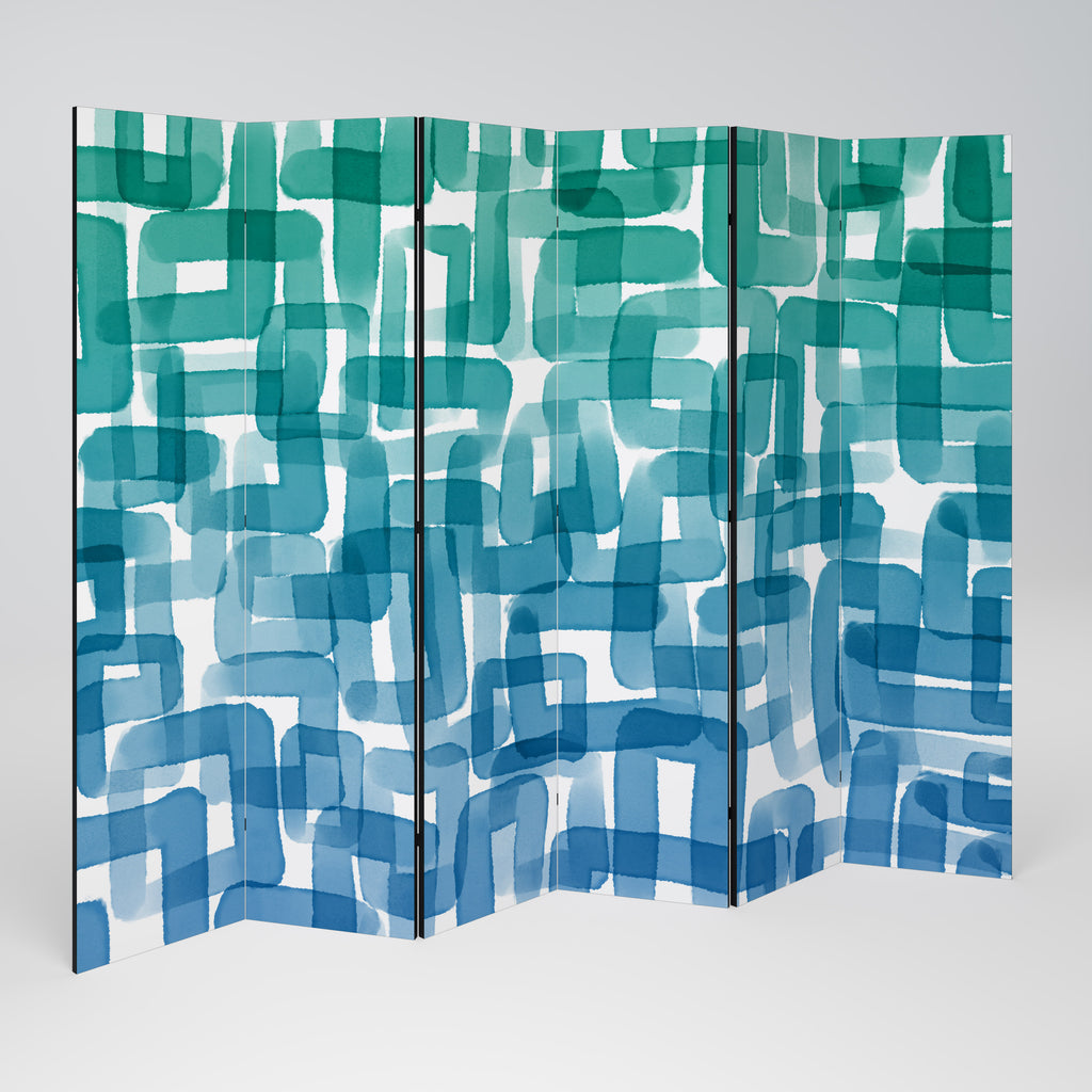 TURQUOISE RECTANGLES Παραβάν με 6 πάνελ