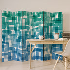 TURQUOISE RECTANGLES Παραβάν με 6 πάνελ