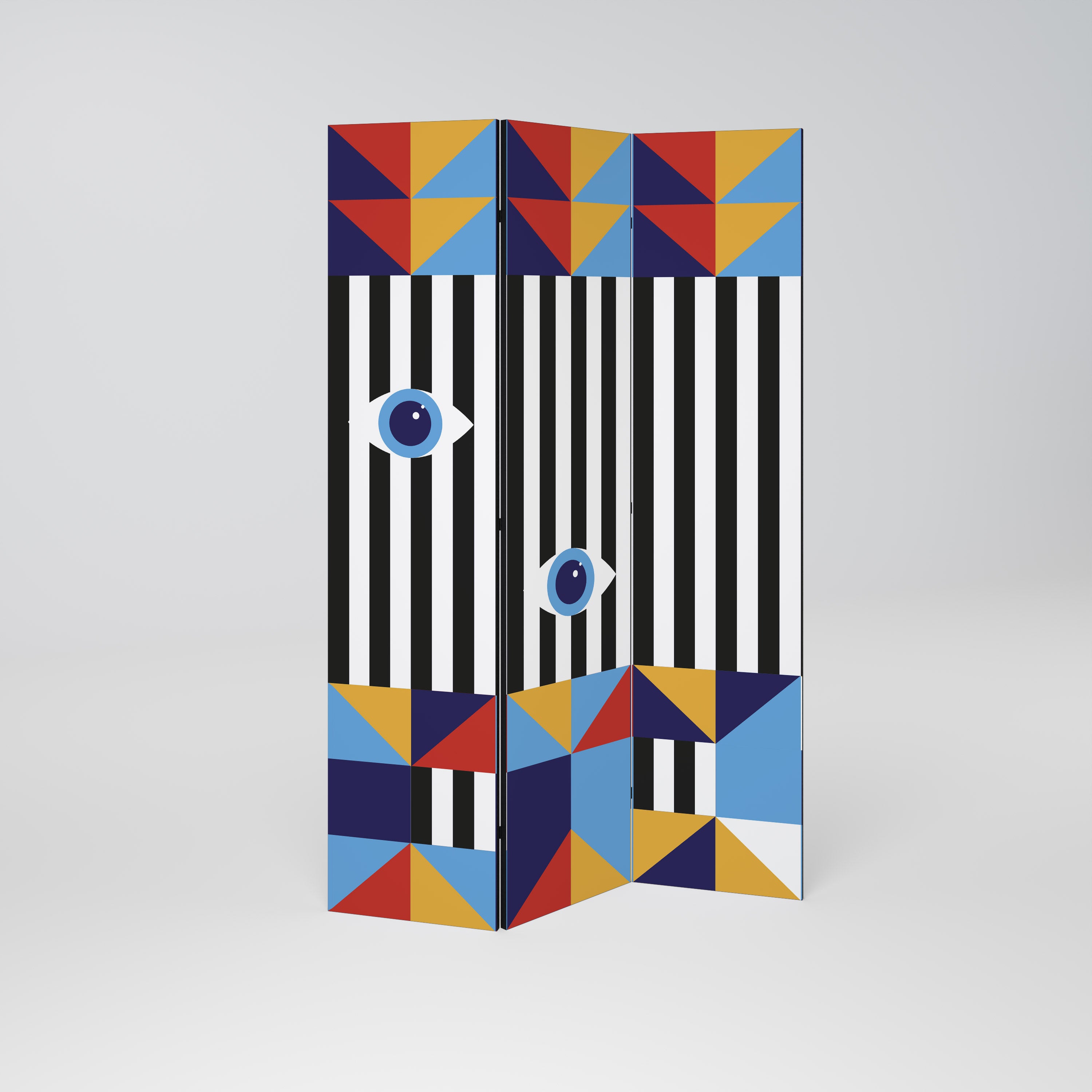 ABSTRACTION AND GEOMETRY Διακοσμητικό παραβάν με 3 πάνελ