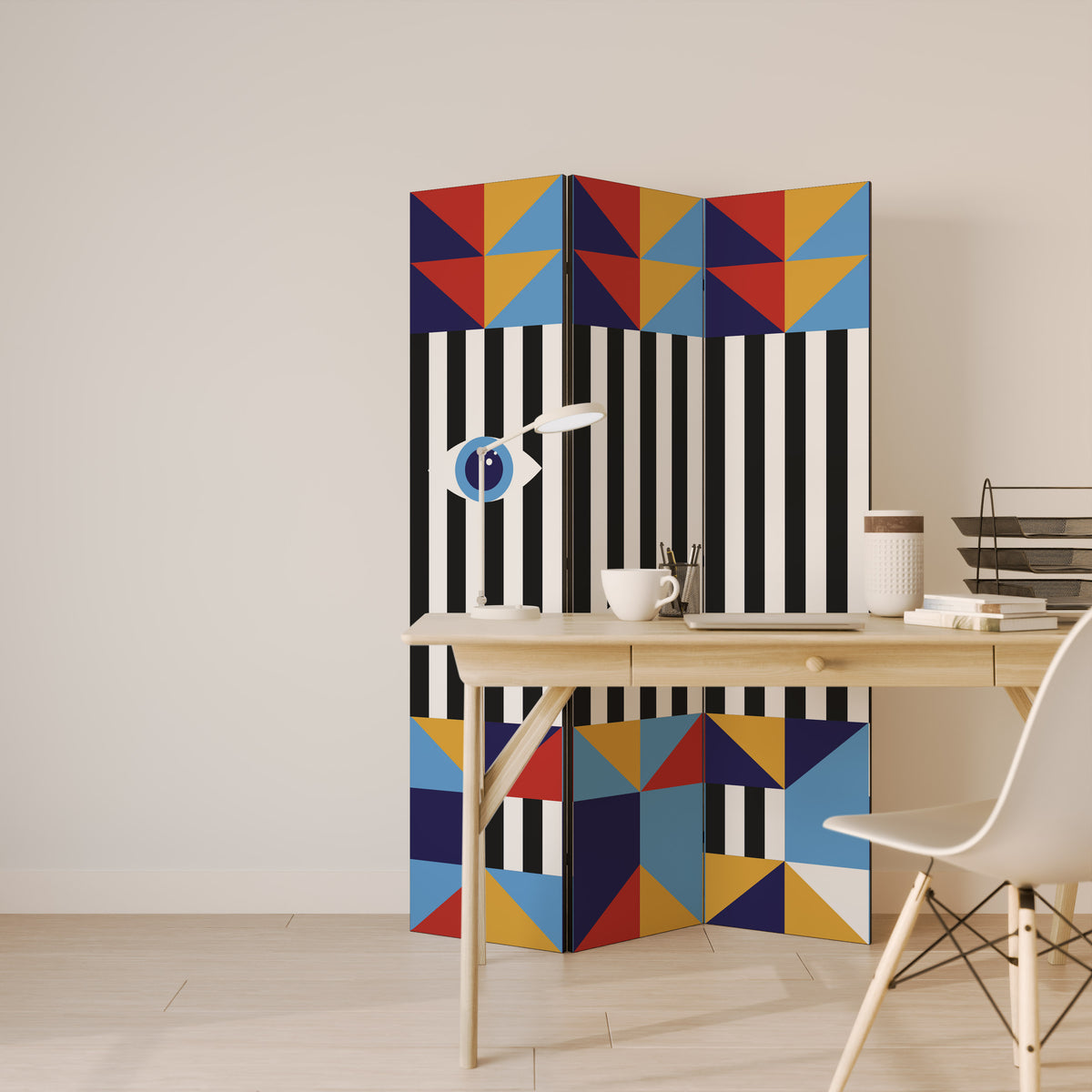 ABSTRACTION AND GEOMETRY Παραβάν με 3 πάνελ