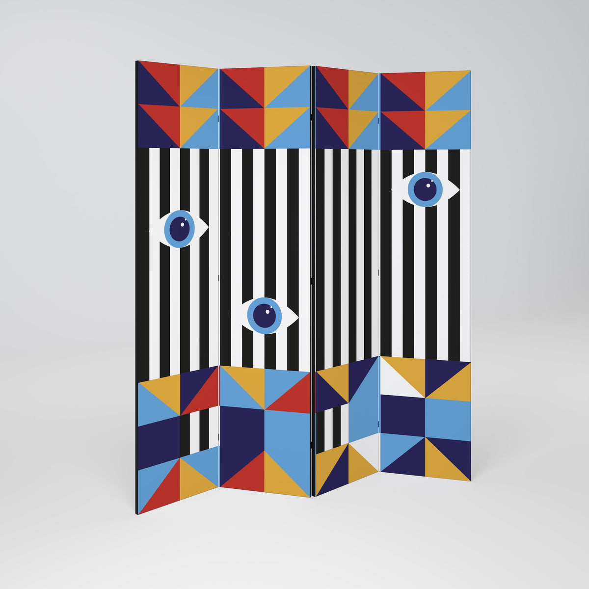 ABSTRACTION AND GEOMETRY Παραβάν με 4 πάνελ