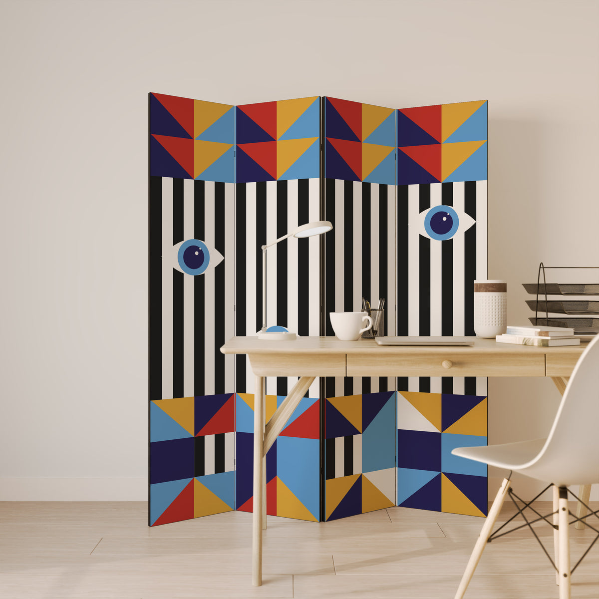 ABSTRACTION AND GEOMETRY Παραβάν με 4 πάνελ