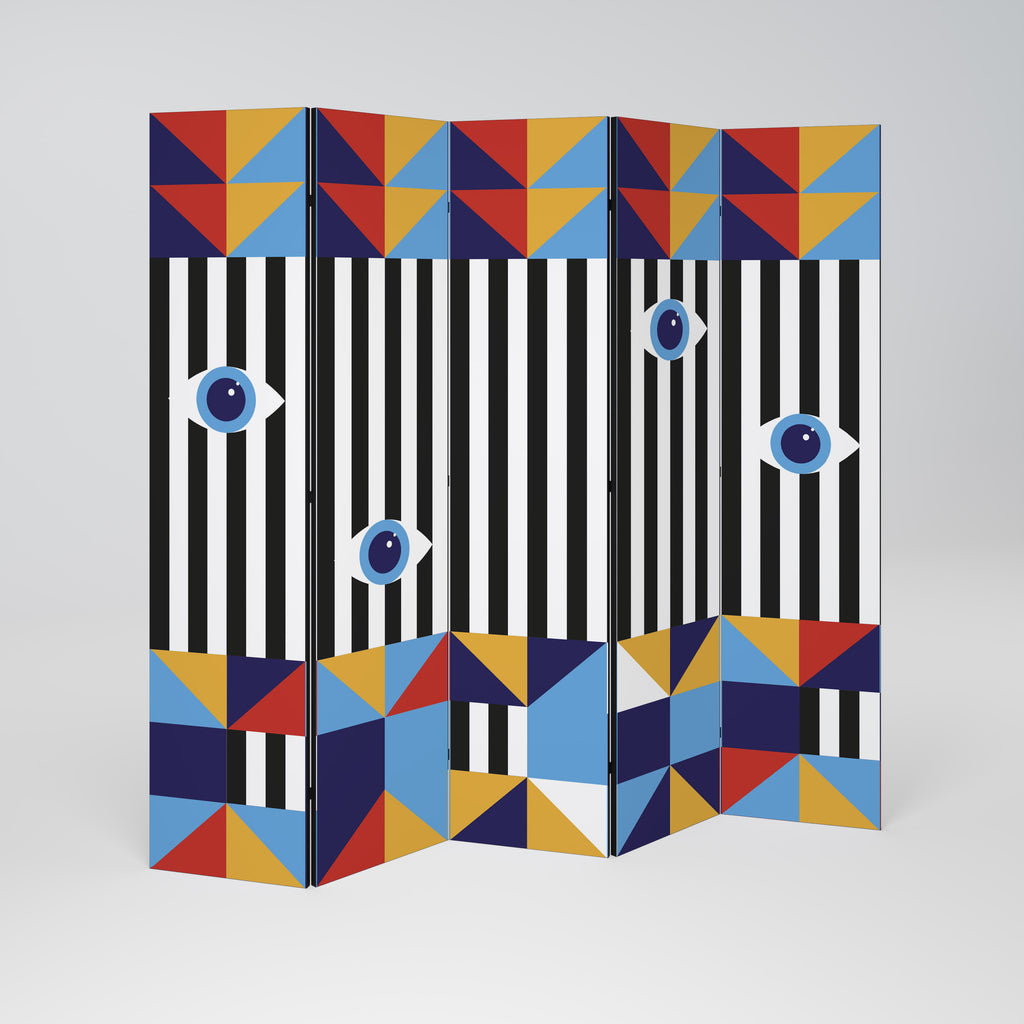 ABSTRACTION AND GEOMETRY 5-Panel Room Divider