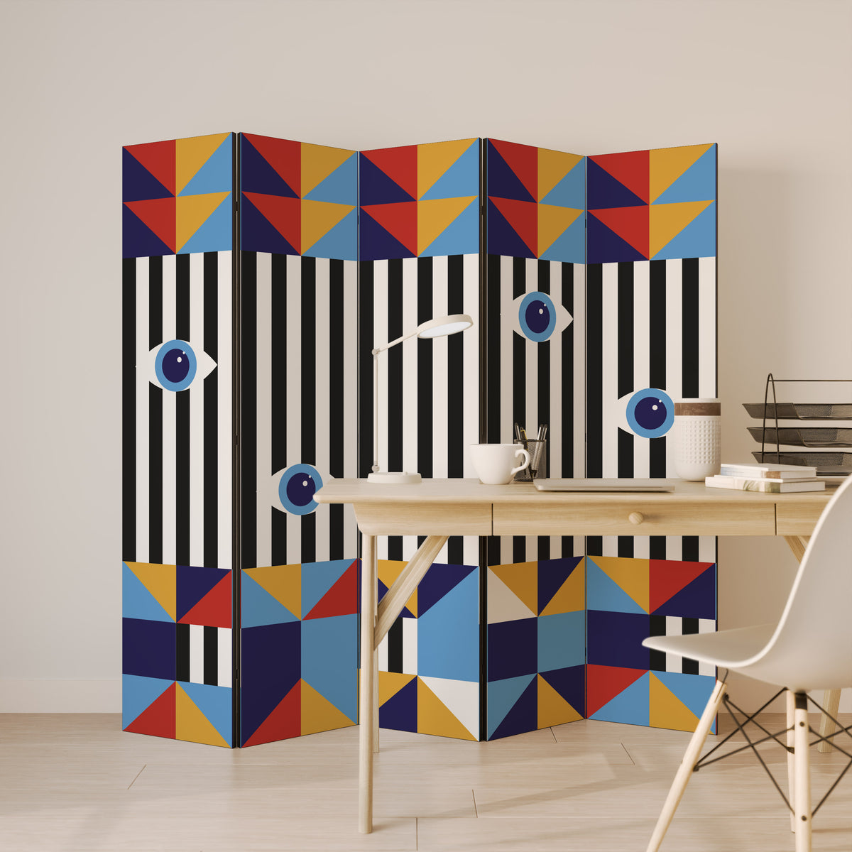 ABSTRACTION AND GEOMETRY Παραβάν με 5 πάνελ