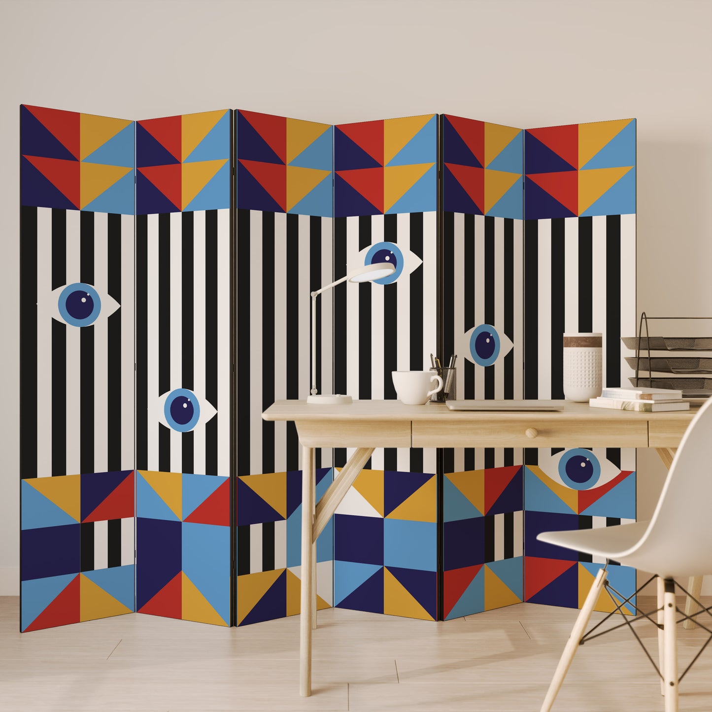 ABSTRACTION AND GEOMETRY 6-Panel Room Divider