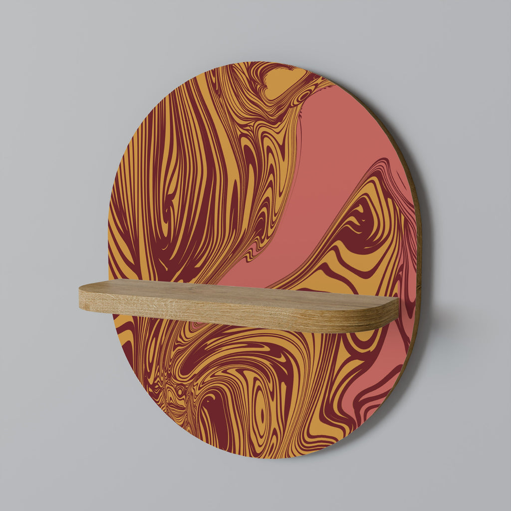 FLOATING THOUGHTS Oval Art Shelf In Oak Effect