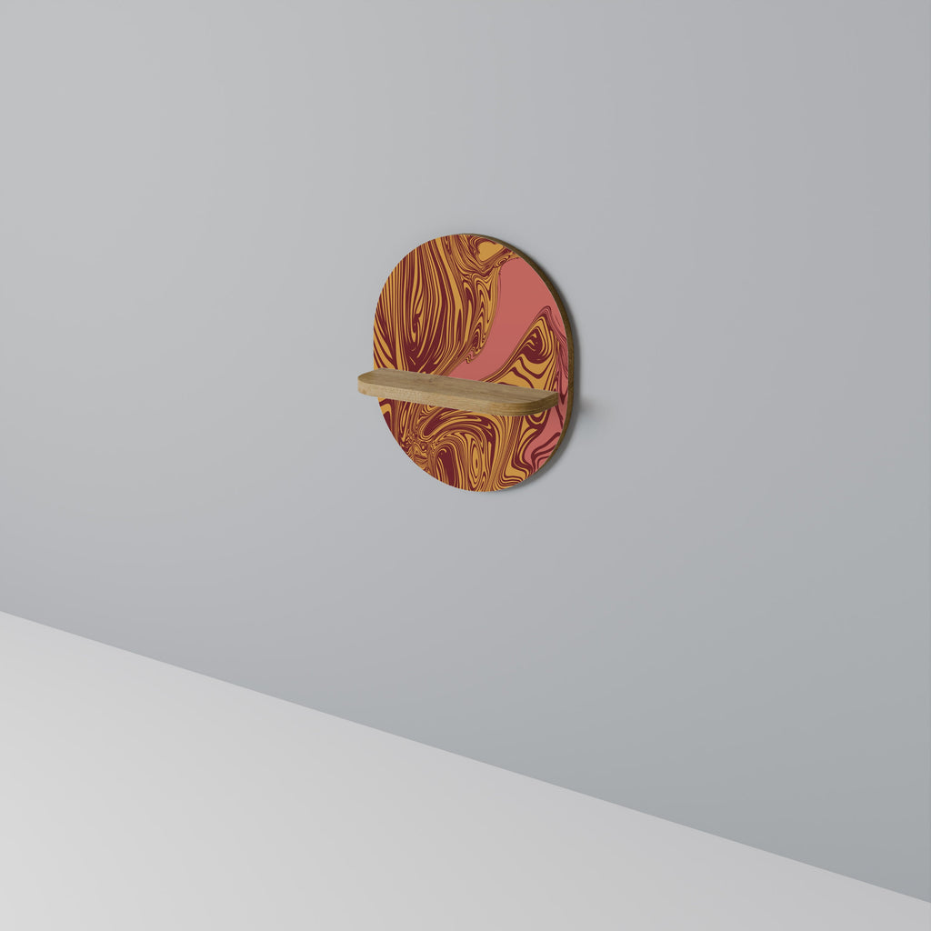 FLOATING THOUGHTS Oval Art Shelf In Oak Effect