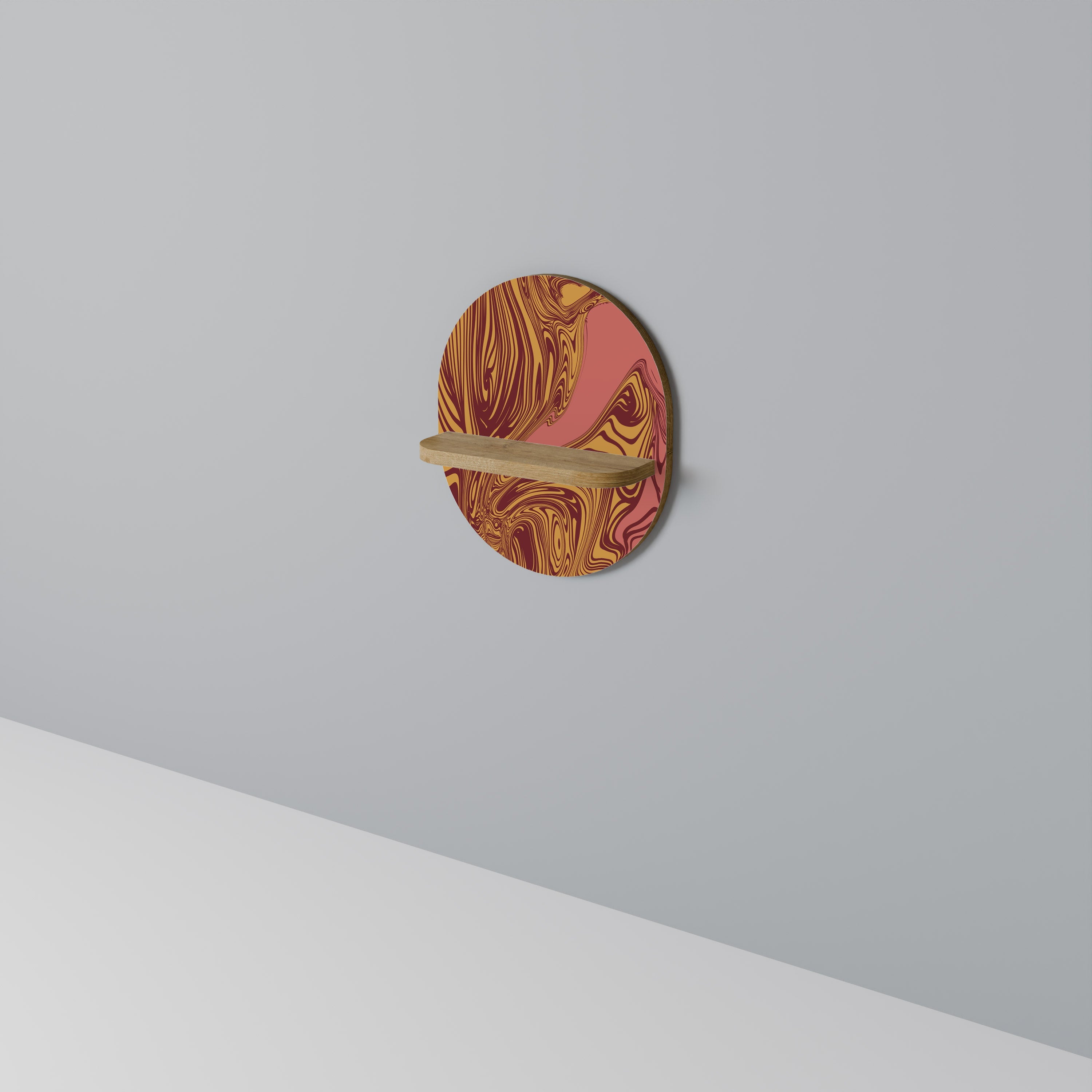 FLOATING THOUGHTS Oval Art Shelf In Oak Effect