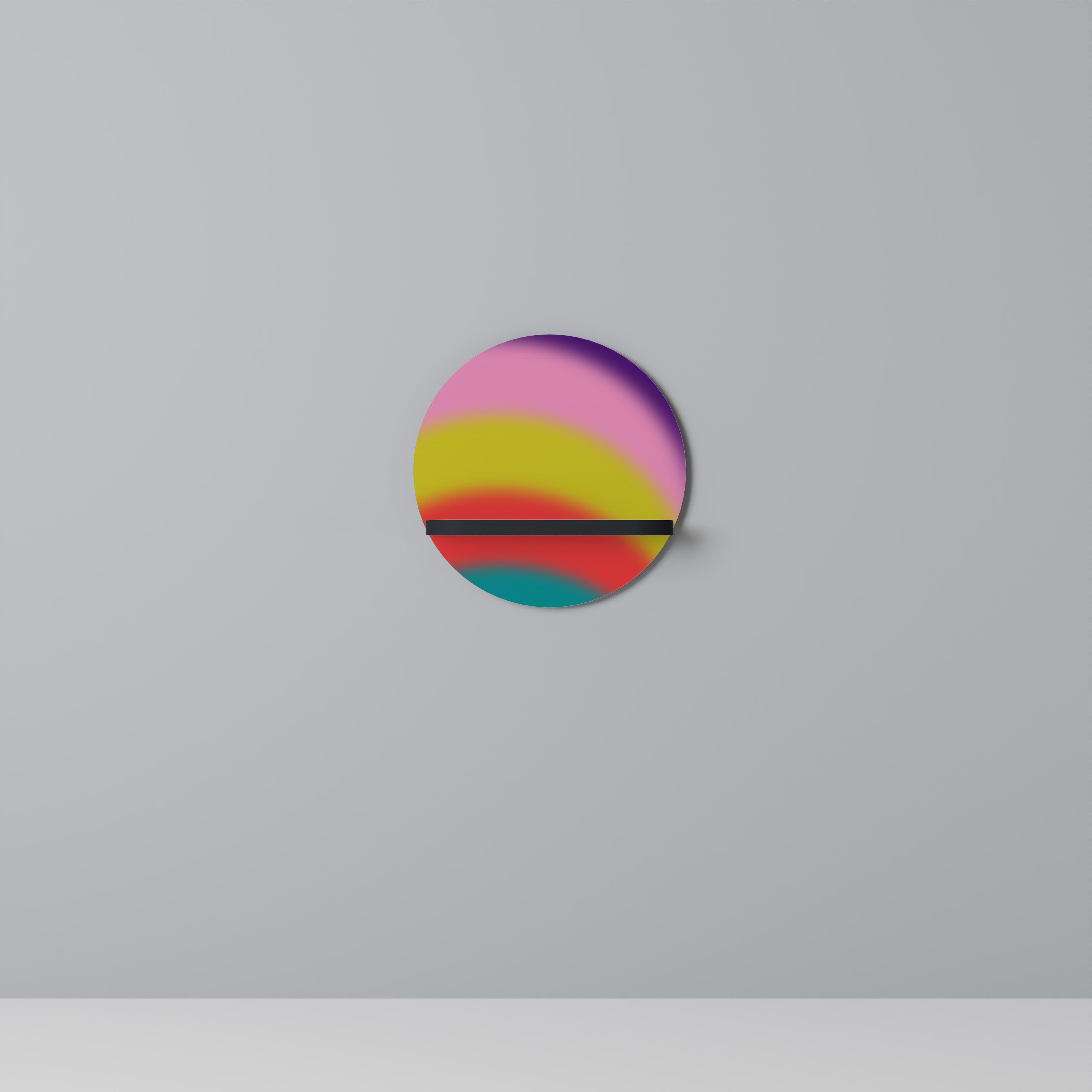 Στρογγυλό ράφι τέχνης RAINBOW TIME σε μαύρο φινίρισμα