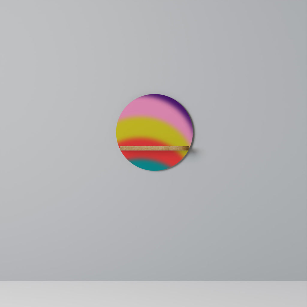 Στρογγυλό ράφι τέχνης RAINBOW TIME σε όψη δρυός