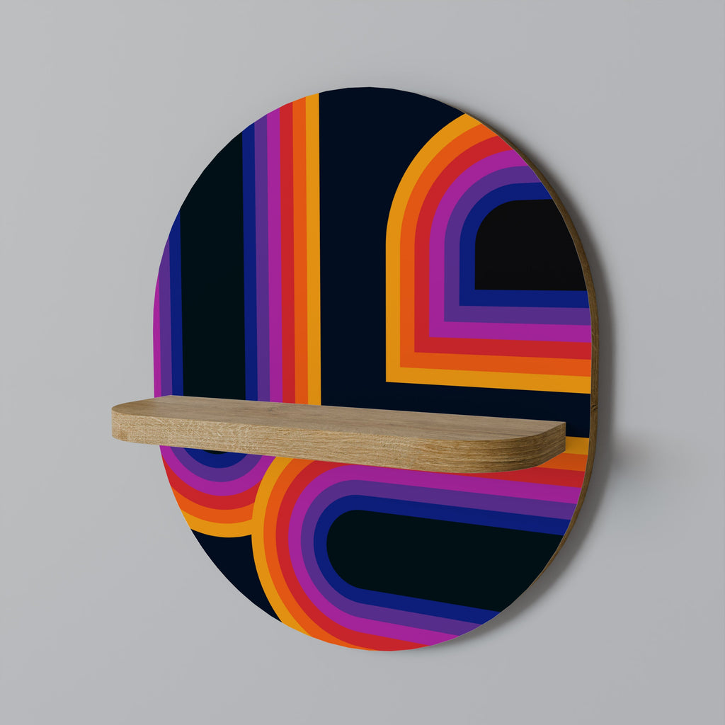 BLINDED BY THE LIGHTS Oval Art Shelf In Oak Effect